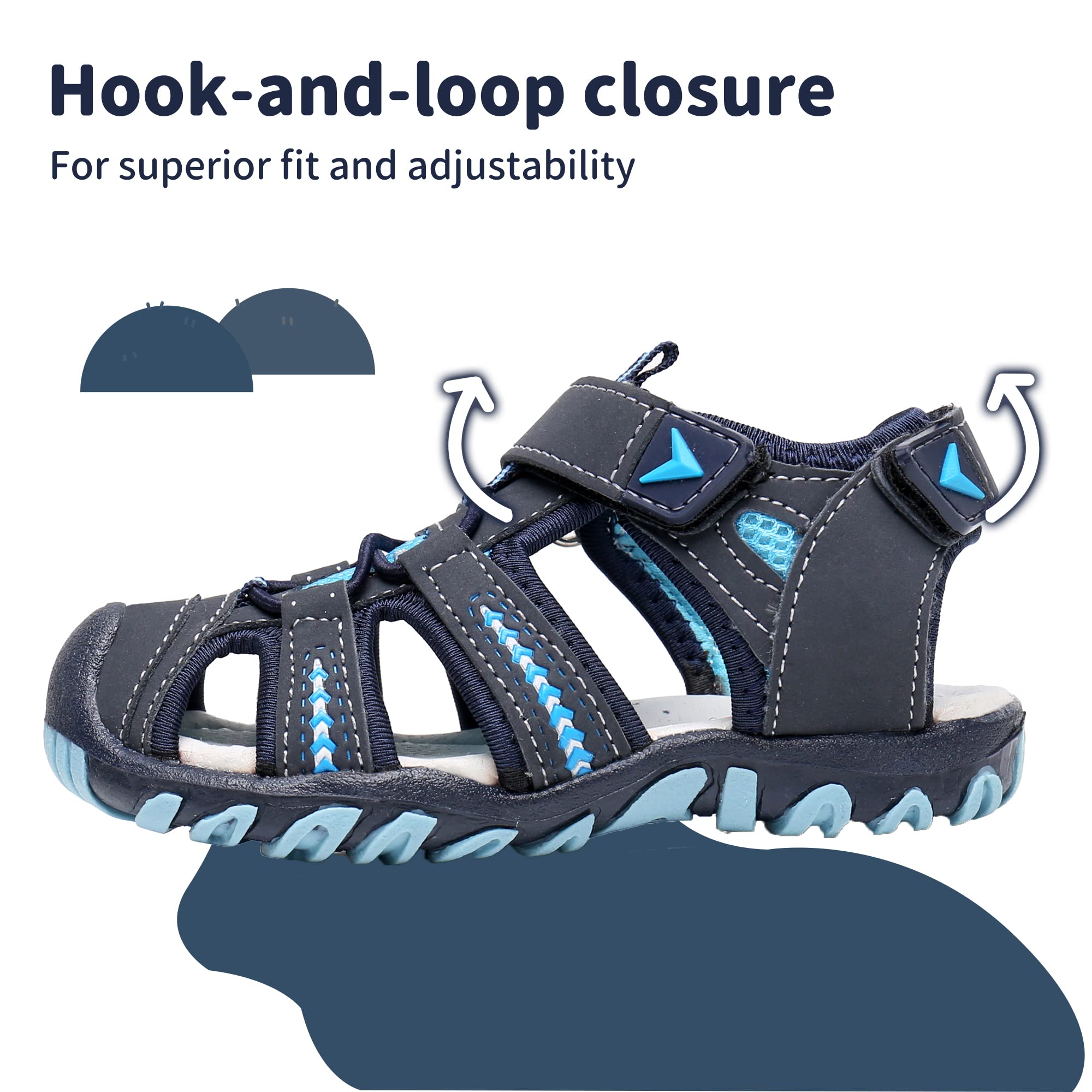 Apakowa Kid's Boy's Girl's Soft Sole Close Toe Sport Beach Sandals (Toddler/Little Kid)