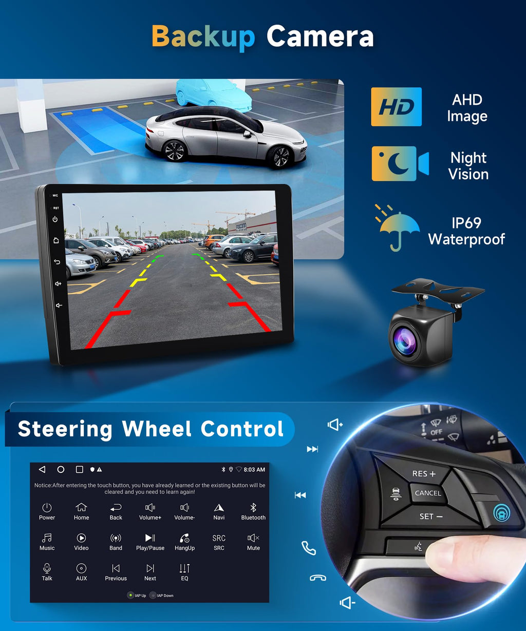 5G WiFi Android 15 Car Stereo for Chevrolet Chevy Camaro 2008–2015 Wireless Carplay Android Auto,9" HD IPS Touchscreen Car Radio Support GPS/10band DSP Audio/Bluetooth/FM/SWC/Backup Camera
