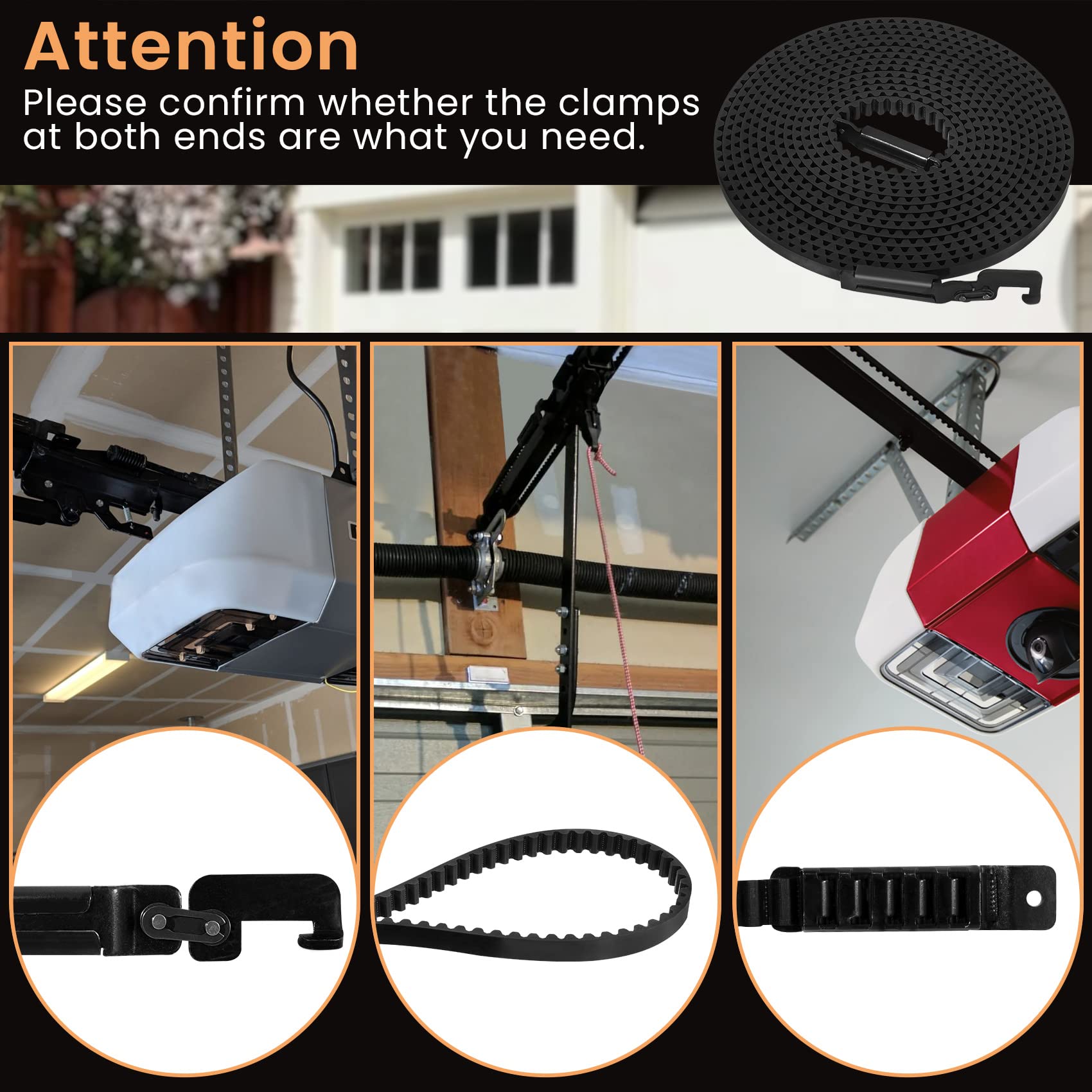 Vanesa 41A5250 Belt for 7 Ft High Garage Door, 237" Garage Door Opener Belt Compatible with liftmaster Chamberlain Garage Door Opener Models HD920EV WD822KD 248739 248754 HD900D HD520EV