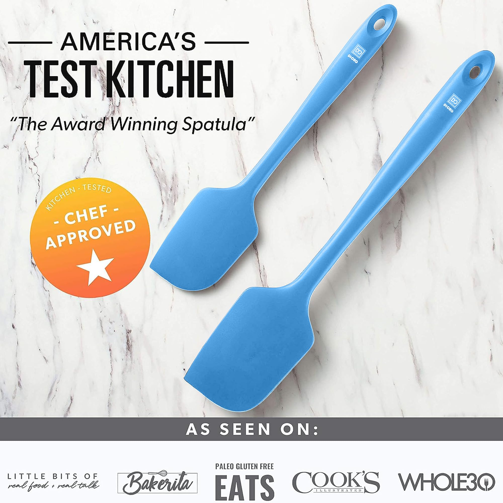 DI ORO Silicone Spatula Set - Rubber Kitchen Spatulas for Baking, Cooking, & Mixing - 600°F Heat-Resistant & BPA Free Silicone Scraper Spatulas for Nonstick Cookware - Dishwasher Safe (5pc, Black)