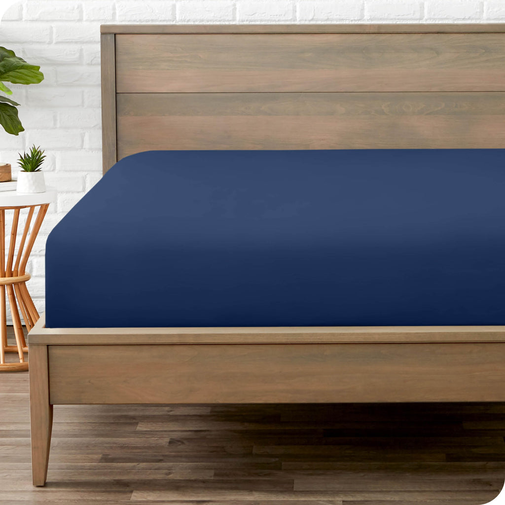 Bare Home Fitted Bottom Sheet Twin Size - Premium 1800 Ultra-Soft - Hotel Luxury - Deep Pocket - Durable and Long Lasting (Twin, White)