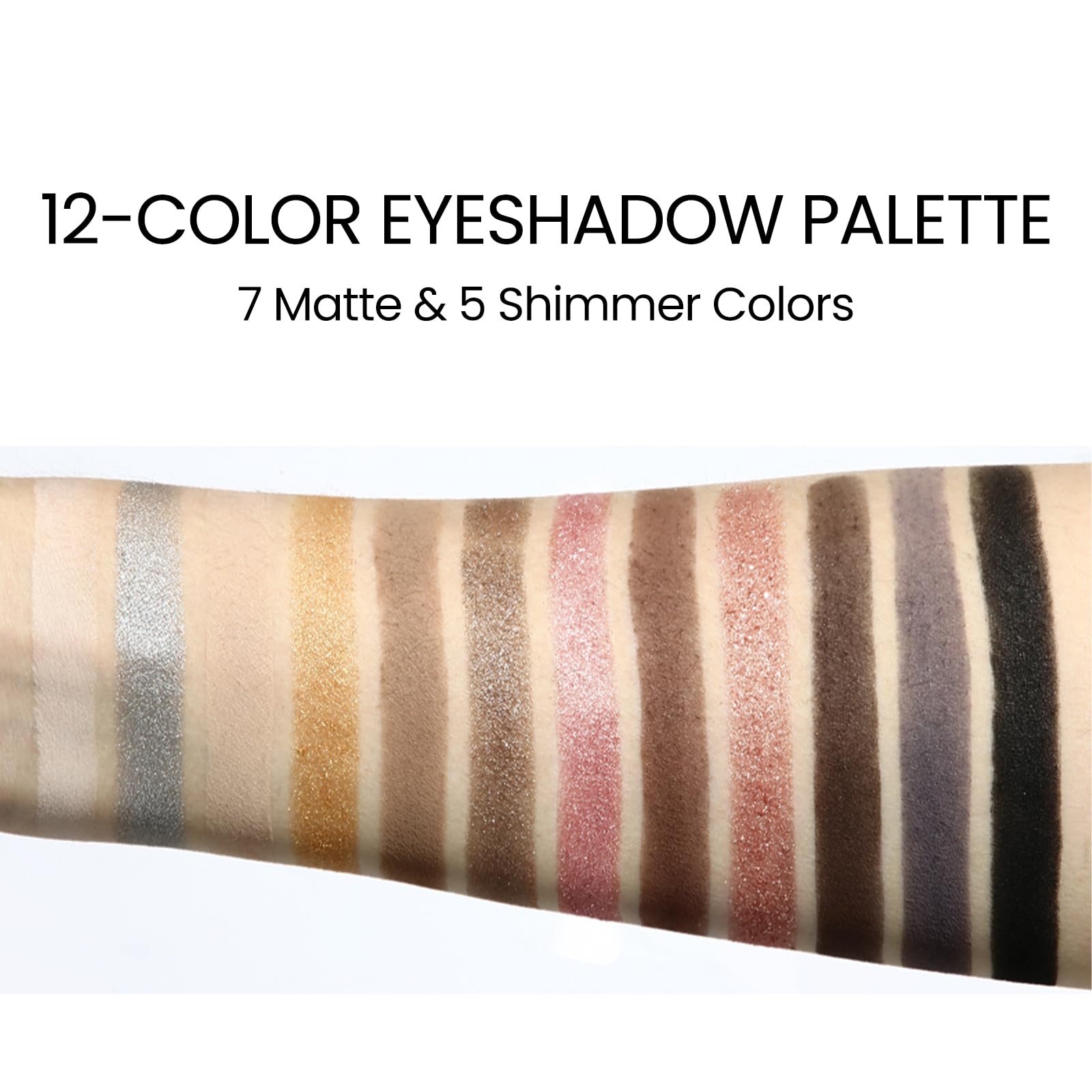 Erinde 10 Colors Eyeshadow Palette Makeup - Matte Shimmer Glitter Eye Shadow Korean Makeup, Ultra-Blendable, High Pigmented, Natural-Looking, Peach Brown Eyeshadow Pallet with Brush, Peach Color
