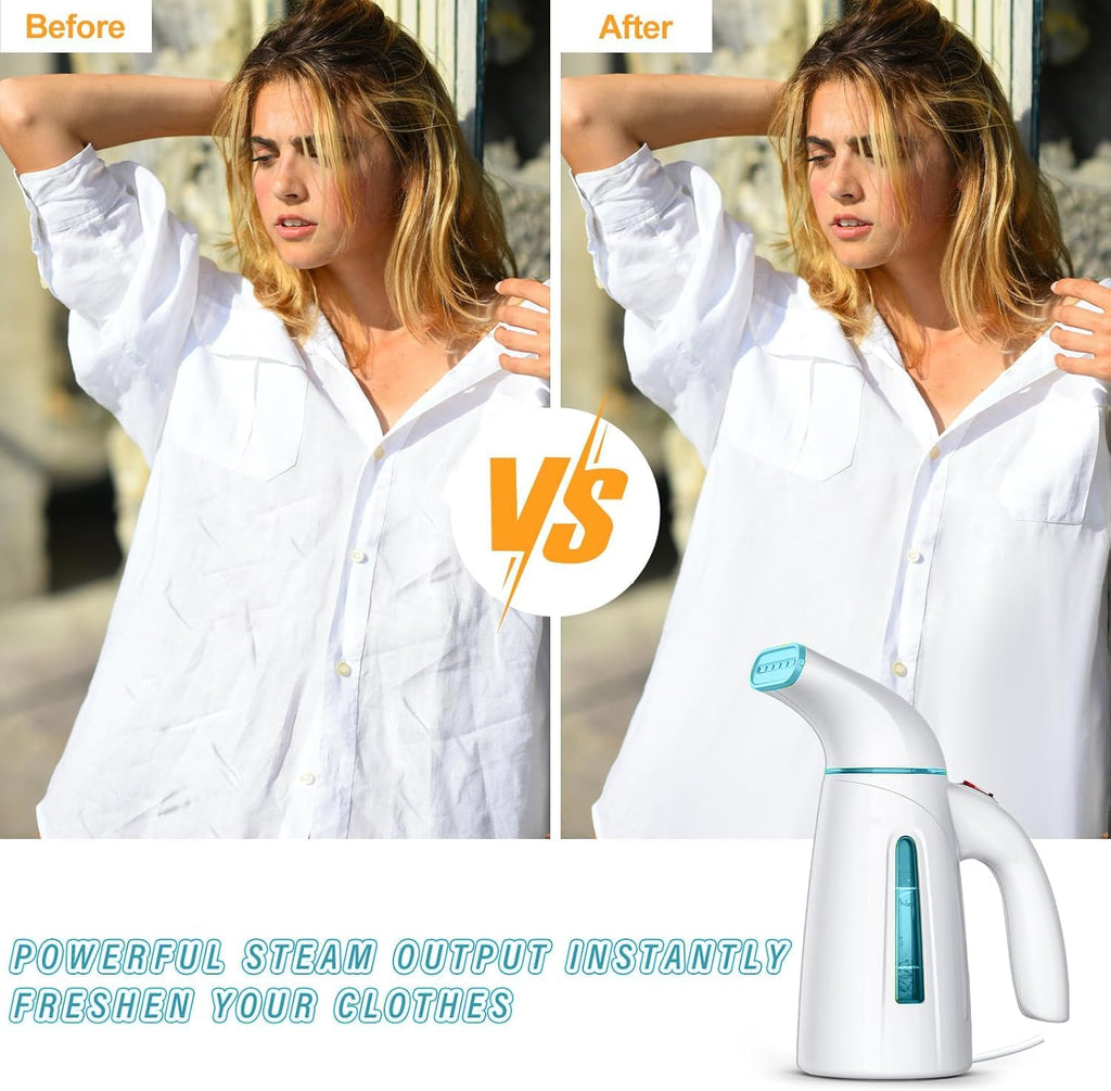 OGHom Steamer for Clothes,Portable Handheld Travel Steamer,240ml Large Capacity,700W,30 Second Fast Heat Up Garment Steamer (Turquoise)