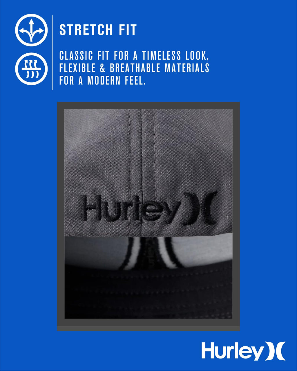 Hurley Men's Caps - One & Only Flexfit Baseball Cap - Fitted Hats for Men (S-XL)