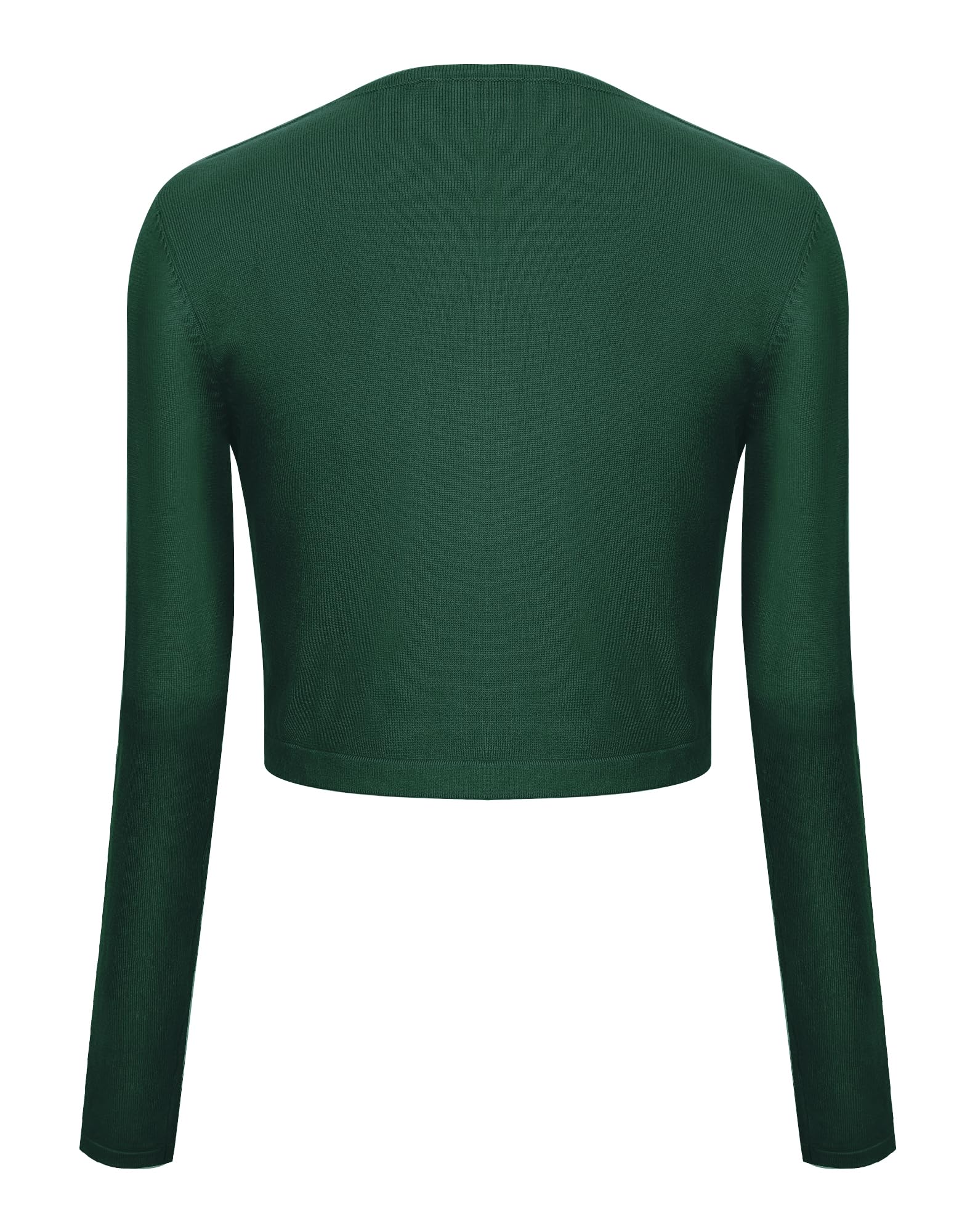 Urban CoCo Women's Long Sleeve Button Up Cropped Cardigan Sweaters for Women Crew Neck Short Bolero Shrug for Dresses