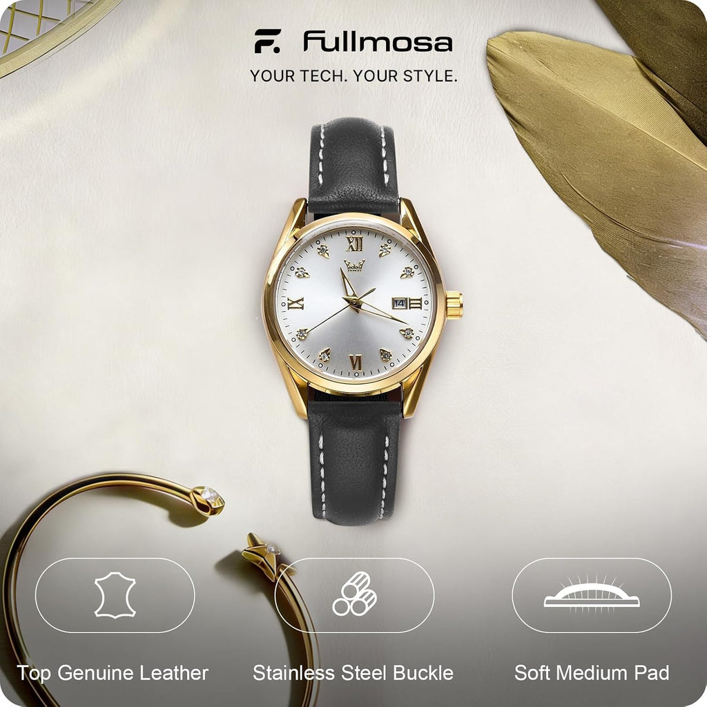Fullmosa Watch Band, Quick Release Leather Watch Strap Compatible with Samsung Galaxy Garmin for Men Women, Replacement Bands Width 12mm 14mm 16mm 18mm 19mm 20mm 21mm 22mm 24mm