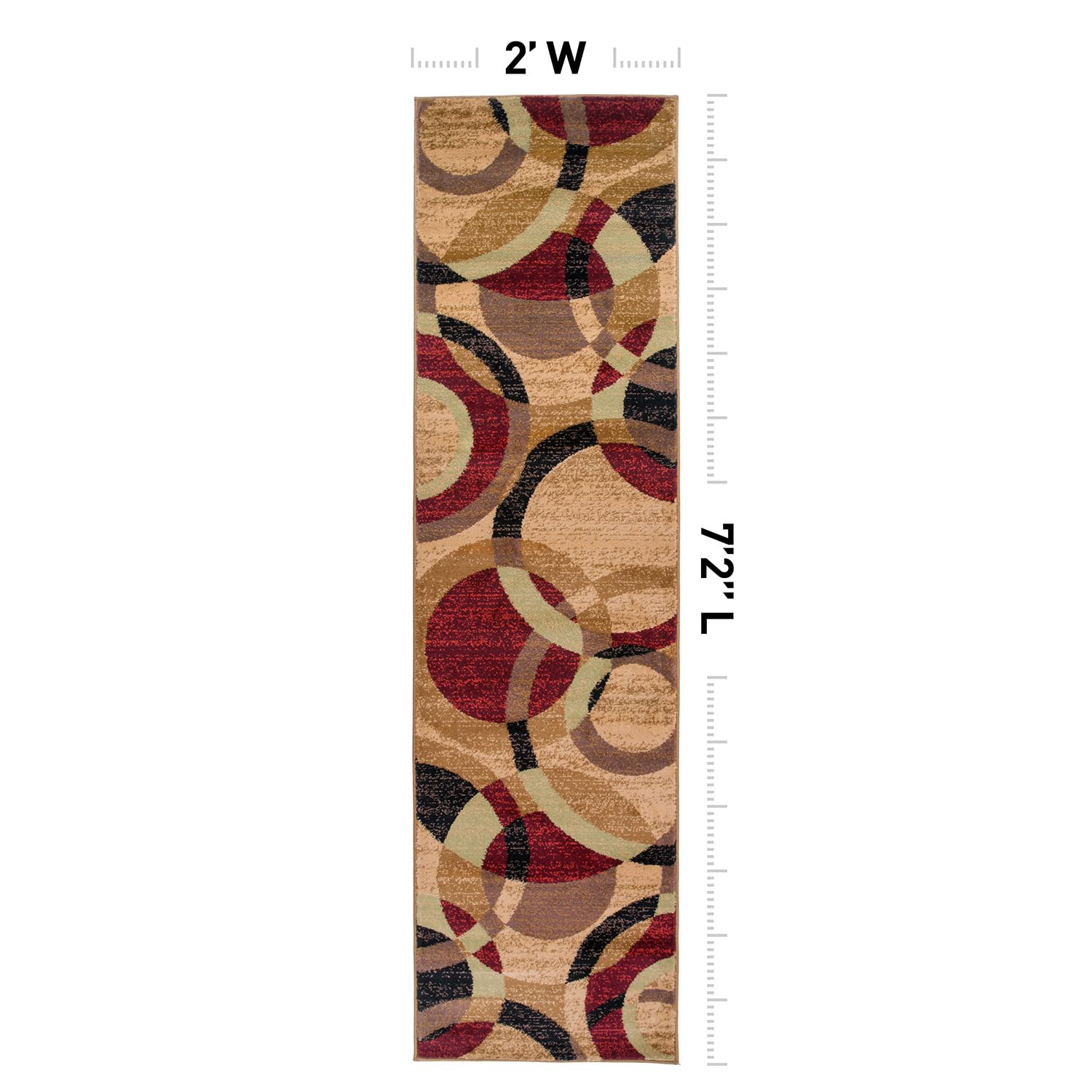 Rugshop Contemporary Modern Circles Abstract Area Rug 2' x 3' Blue