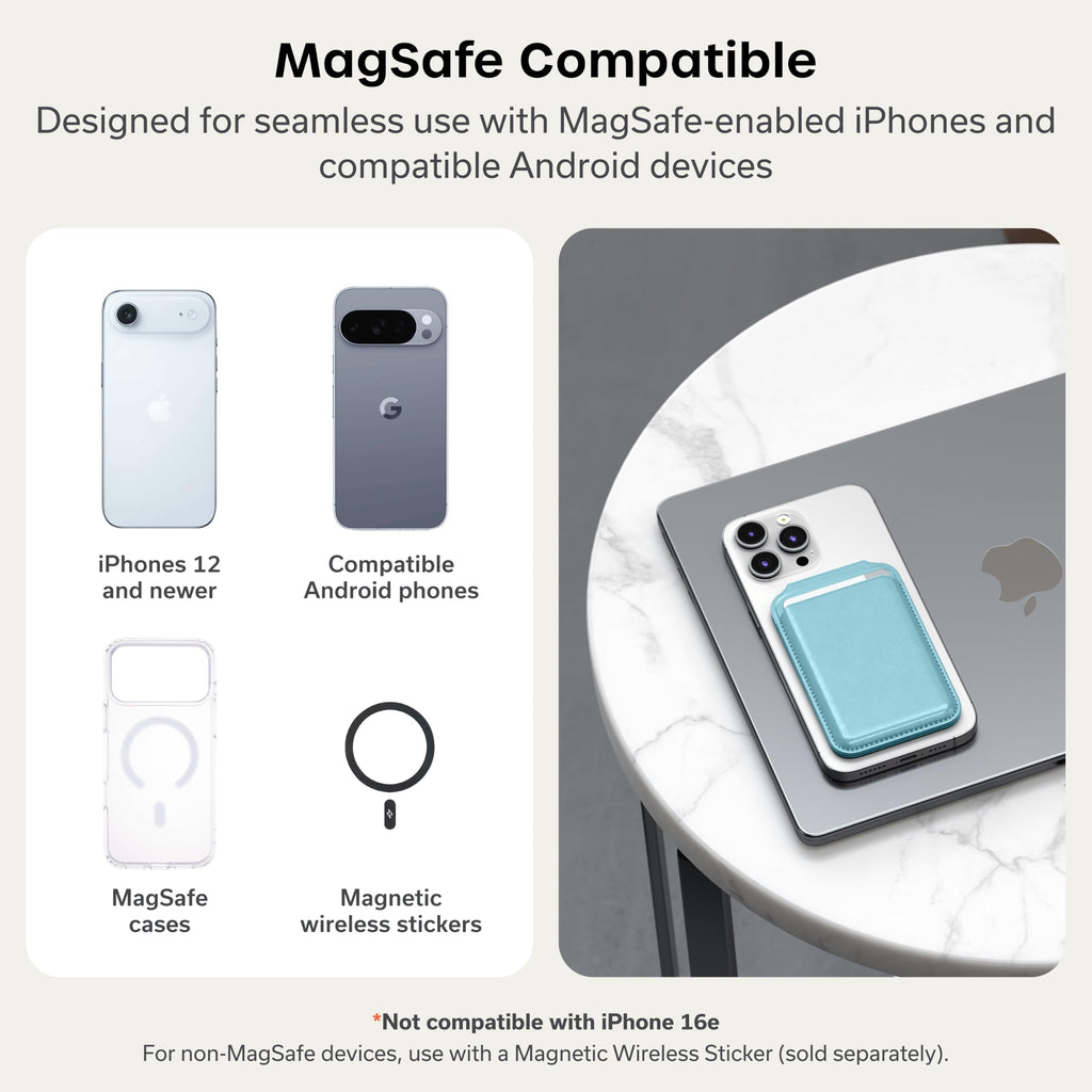 Satechi Magnetic Magsafe Wallet, Double Flap Stand Card Holder, 4 Slots with Front NFC Pass-Through, Adjustable Phone Attachment for iPhone 17/16/15/14/13/12, Travel Accessory