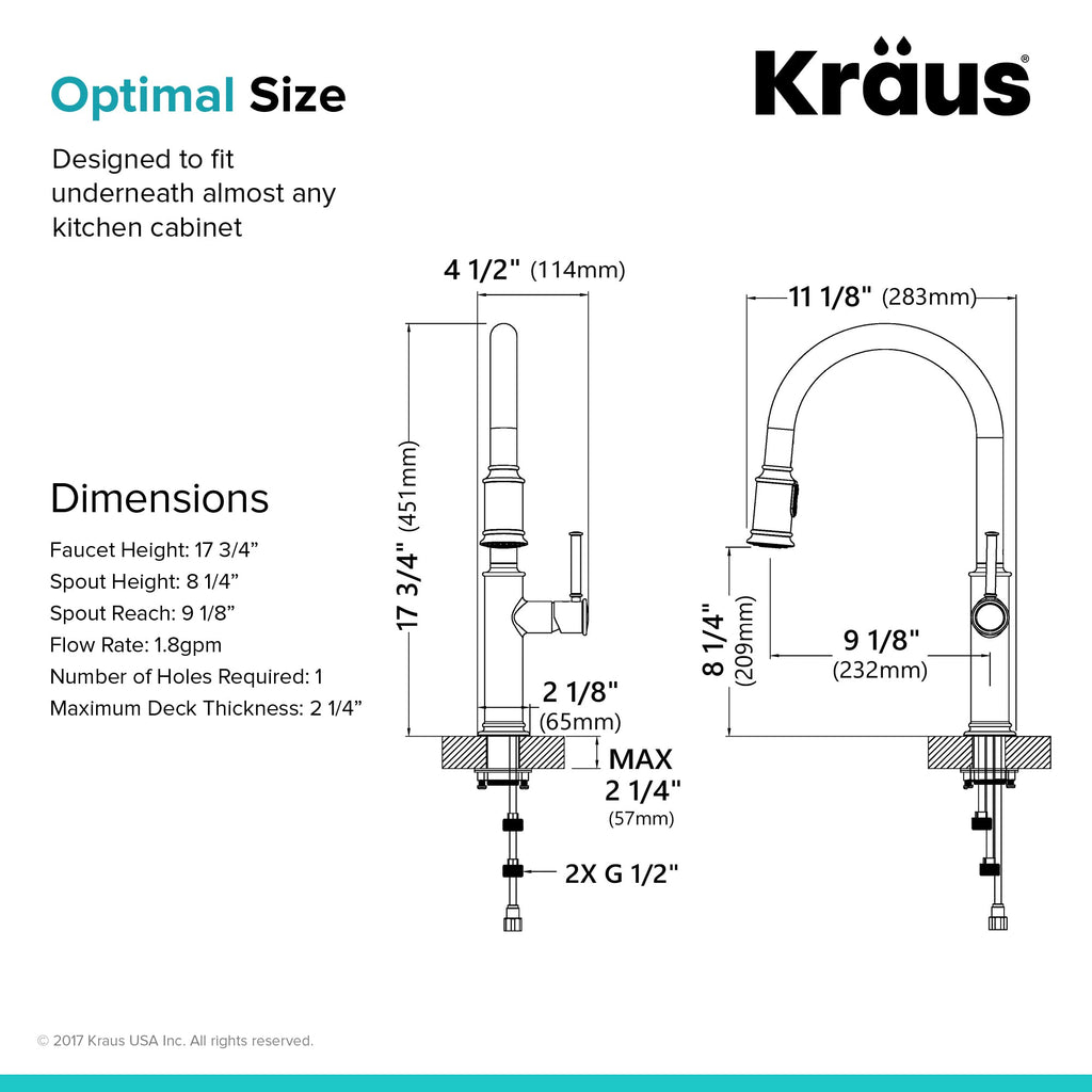 KRAUS Allyn Transitional Bridge Kitchen Faucet with Pull-Down Sprayhead in Brushed Gold, KPF-3121BG