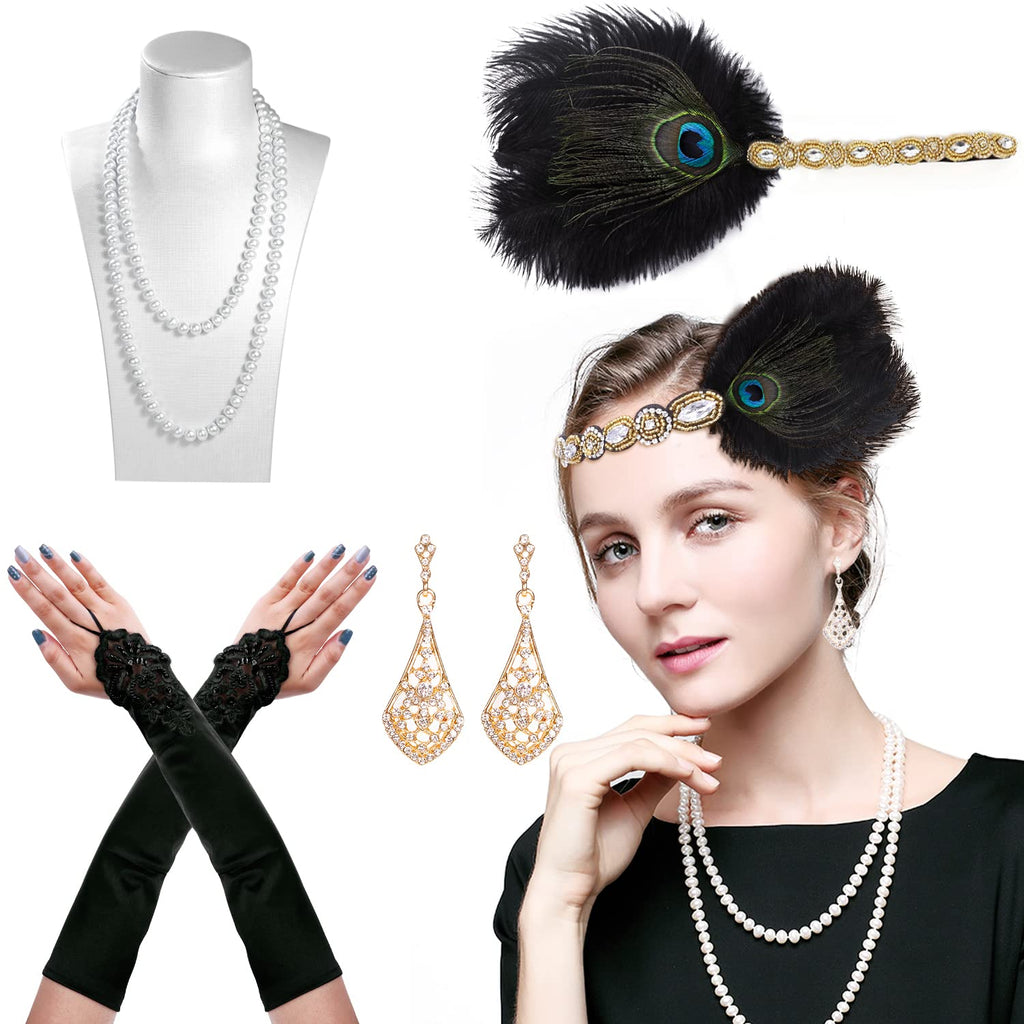 Cridoz Flapper Accessories for Women - 1920s Gatsby & Roaring 20s Style