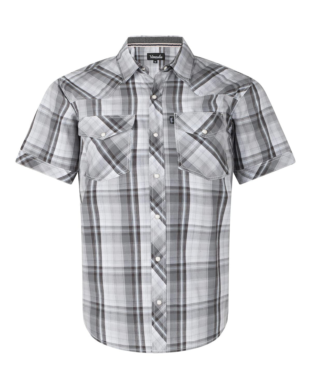 Men's Western Snap Casual Shirt Two Pocket Short Sleeve Shirt