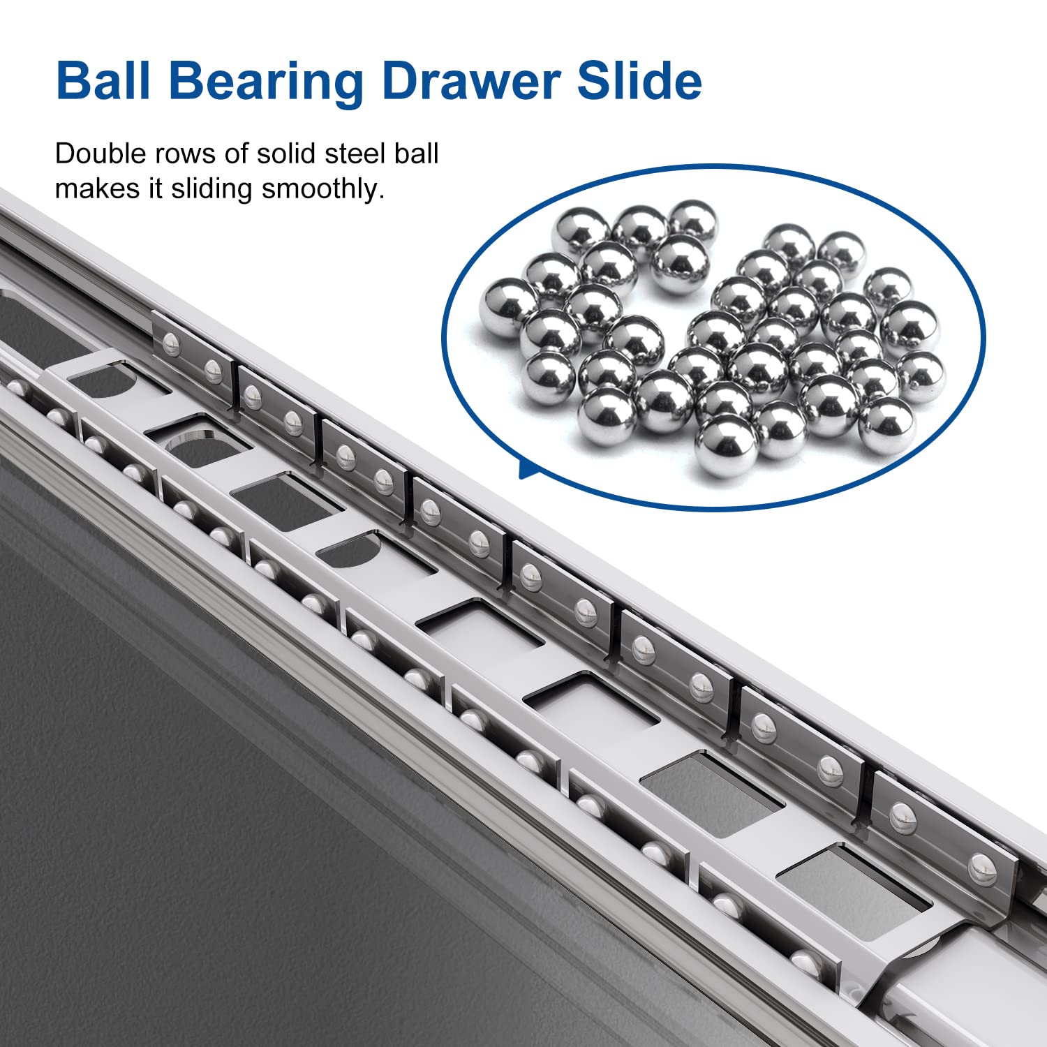 VADANIA 12" Heavy Duty Drawer Slide with Lock #D51, 150lb Load Capacity, 3-Fold Full Extension, Ball Bearing Lock-in & Lock-Out, Side Mount, 1-Pair