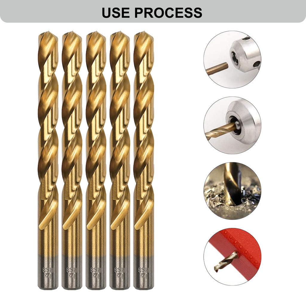 GMTOOLS 13Pcs Cobalt Drill Bits Set, M35 HSS 135 Degree Tip, Twist Jobber Length Drill Bit Kit for Hardened Metal, Cast Iron, Stainless Steel, Plastic and Wood with Storage Case 1/16"-1/4"