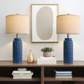 USumkky 20.5" Gold Modern Ceramic Bedside Lamp Set of 2 for Bedroom Decor Farmhouse Table Lamp for Living Room Office Dorm