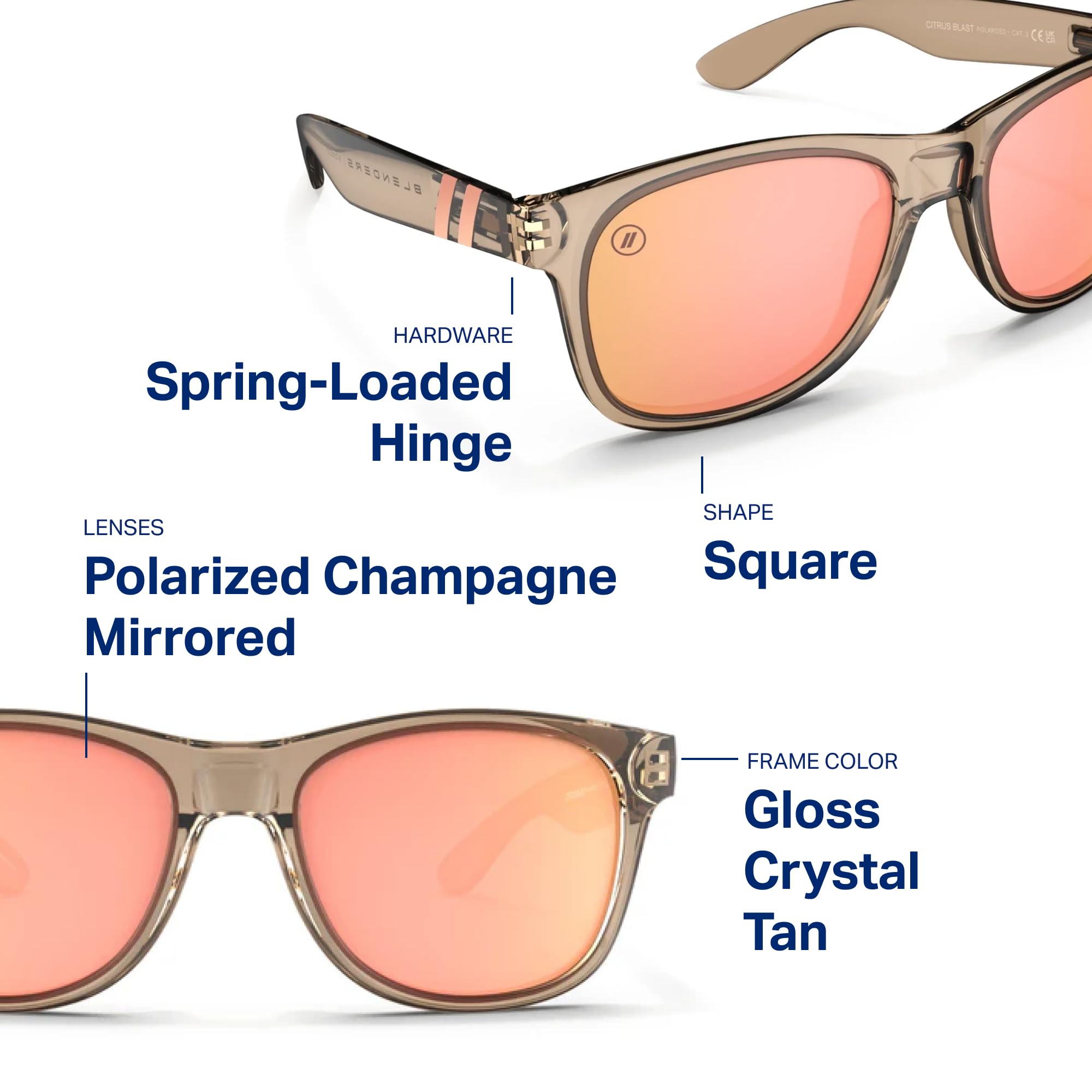 Blenders Eyewear M Class X2 – Polarized Sunglasses – Round Lens, Spring Loaded Hinge – 100% UV Protection – For Men & Women
