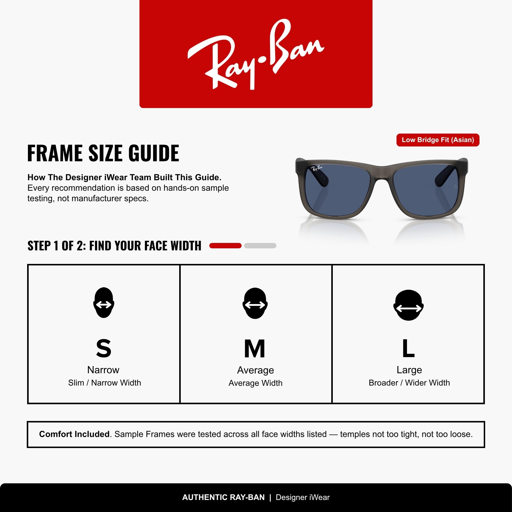 Ray-Ban RB4165F Justin Classic Square Sunglasses for Men