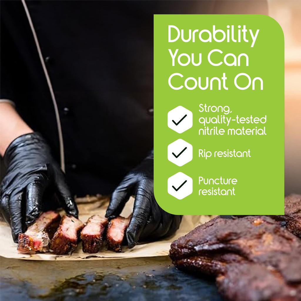 Inspire Black Nitrile Gloves | THE ORIGINAL Quality Black Gloves Disposable Latex Free | 4.5 Cooking