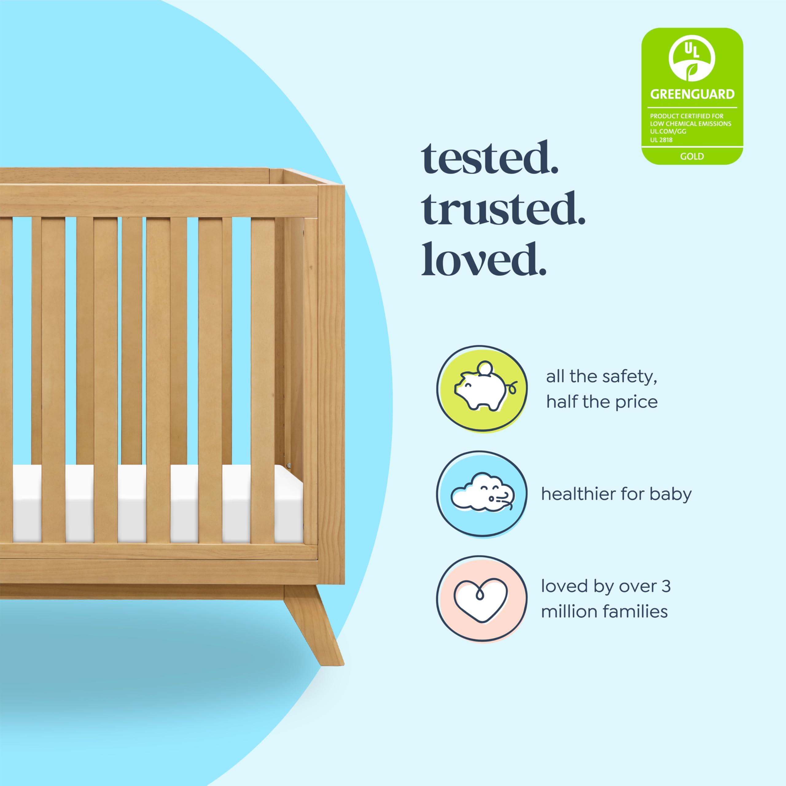 Davinci Otto 3-in-1 Convertible Crib in Walnut, Greenguard Gold Certified