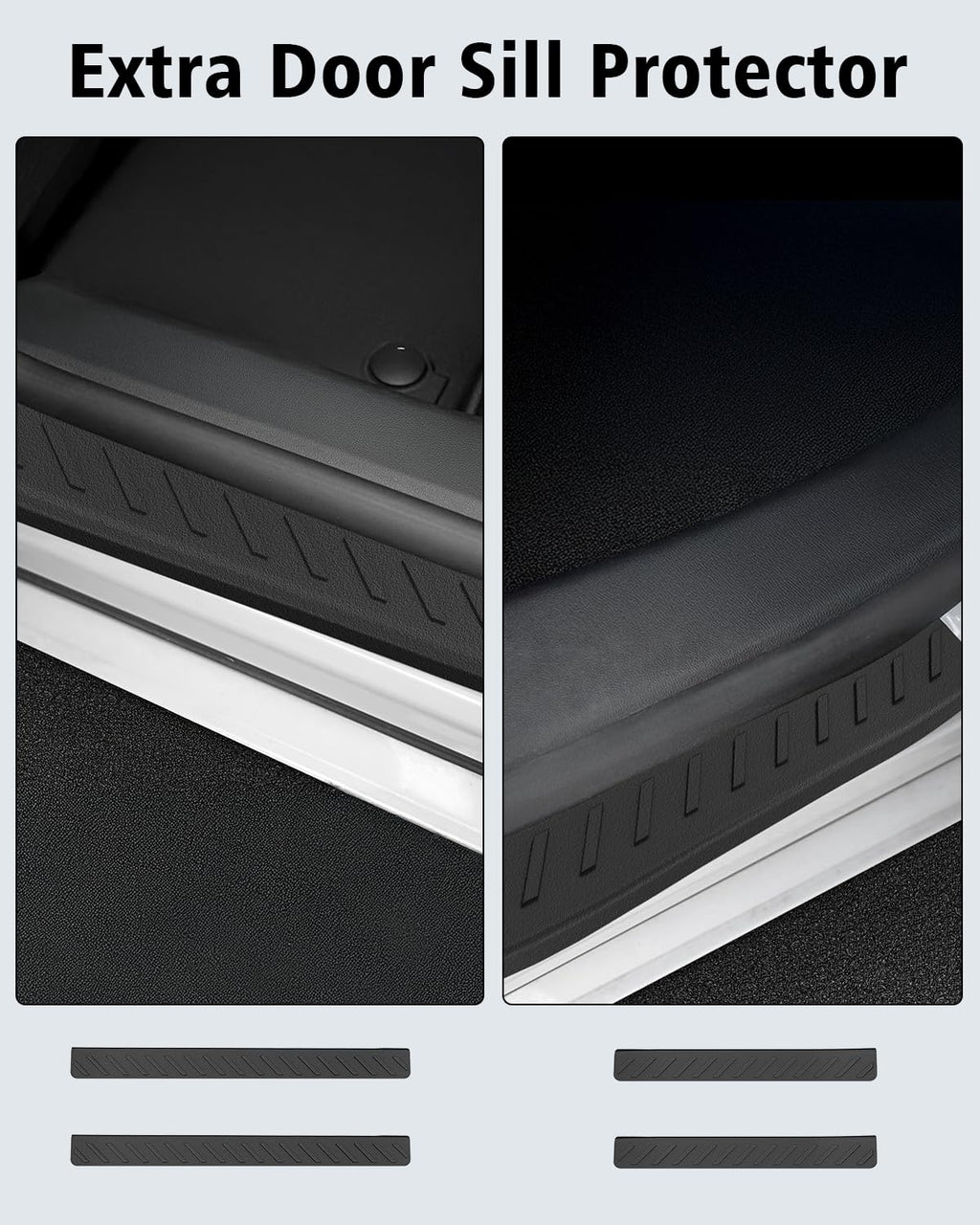 Floor Mats & Cargo Mat & Backrest Mat Custom for Toyota RAV4 Hybrid 2026 (Not for Cargo Area with Subwoofer) (Not for Phev), Door Sill Guards, All Weather TPE Floor Liners for RAV-4 2026 Accessories