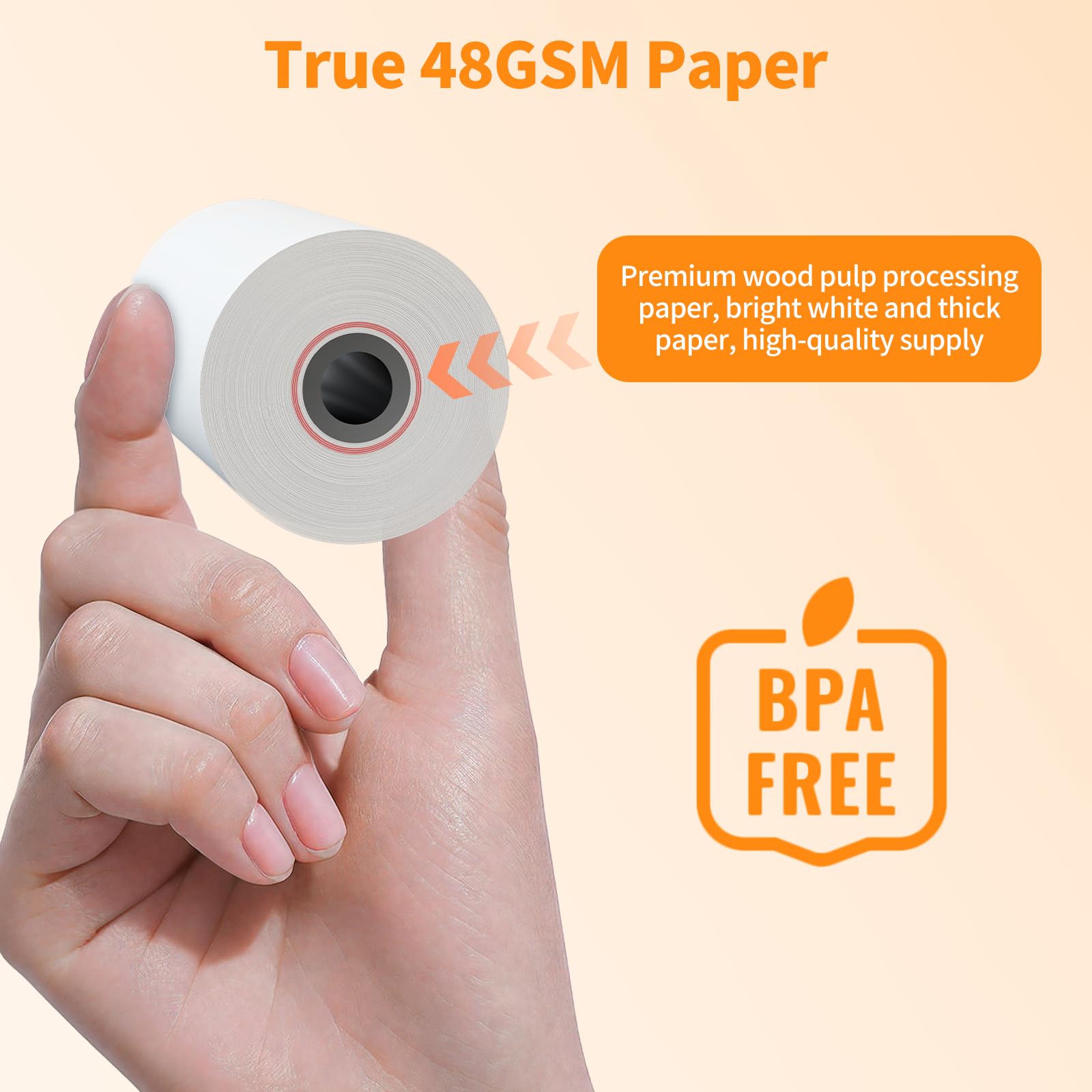 2 1/4'' x 50' Thermal Receipt Paper 50 Rolls, 2.25x50ft Receipt Roll Cash Register Paper - For Credit Card Machine POS Terminal Clover Mini Verifone
