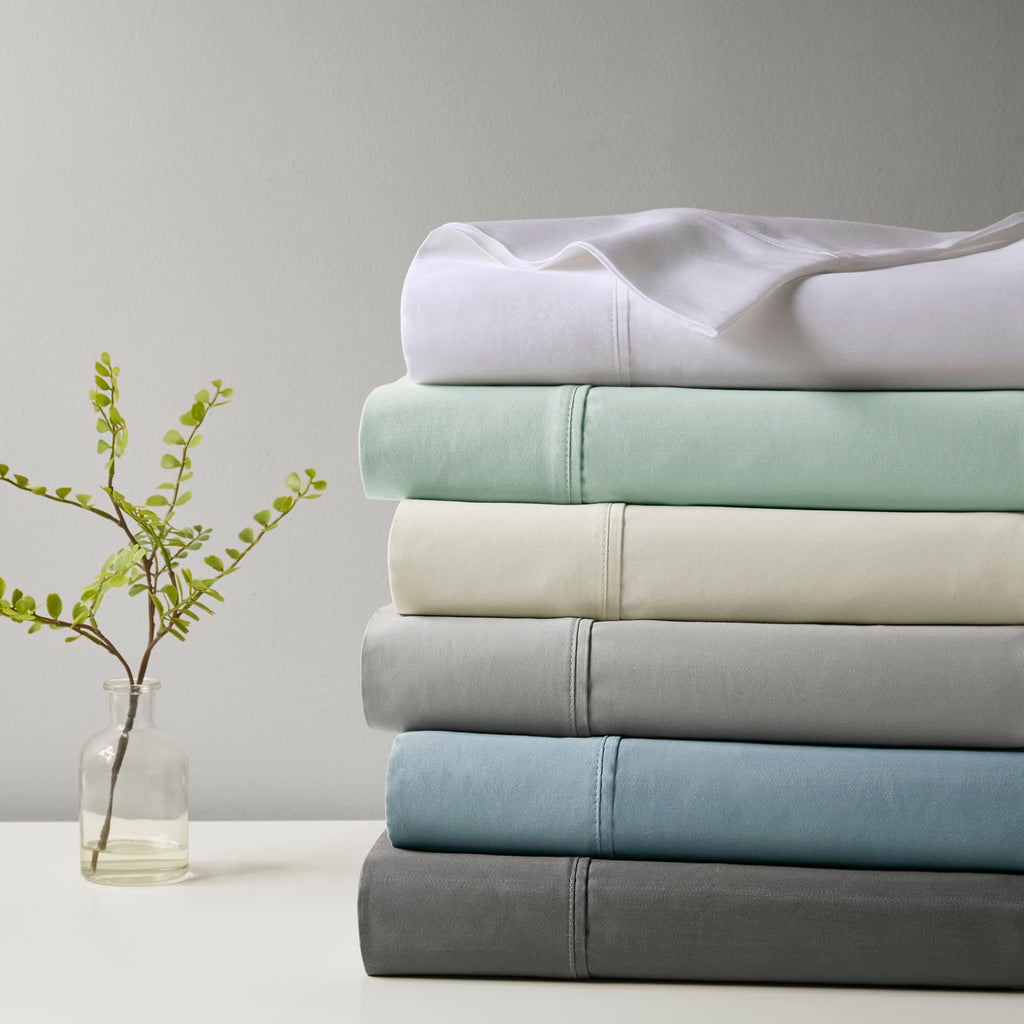 Beautyrest 1000 Thread Count, Solid Color Sheet Set, Elastic Deep Pocket, All Season, Breathable, HeiQ Smart Temperature, Soft Cotton Blend Bedding, Matching Pillowcase, King Ivory 4 Piece