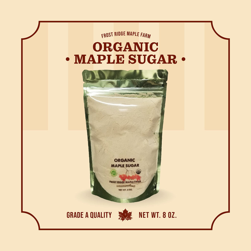 Frost Ridge Maple Farm Powdered Granulated Organic Maple Sugar, Grade A, 8 oz.
