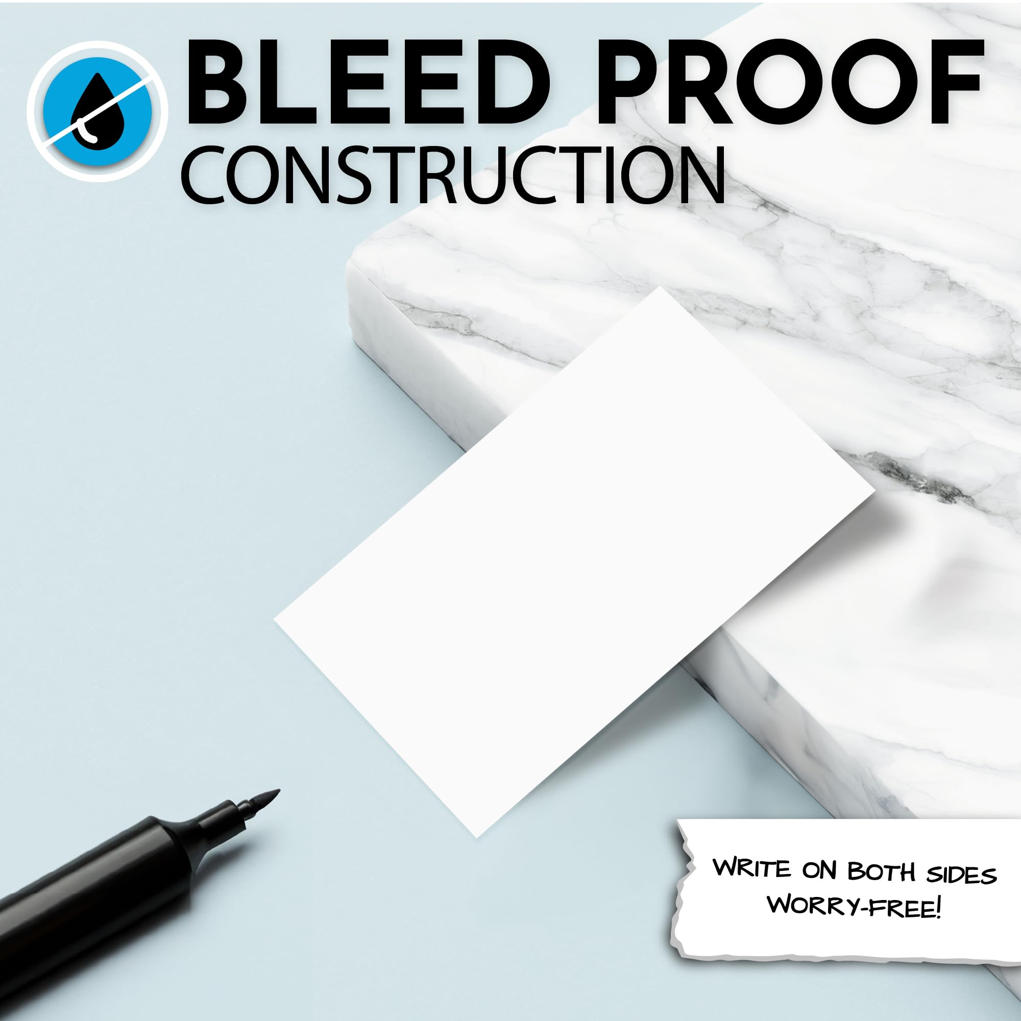 Home Advantage 2x3.5 Blank Index Cards - Our 50 Pack of Blank Note Cards Use Heavy Duty Cardstock to Make Them Bleed Proof - These Plain Index Cards Make Great Blank Business Cards & Blank Flashcards