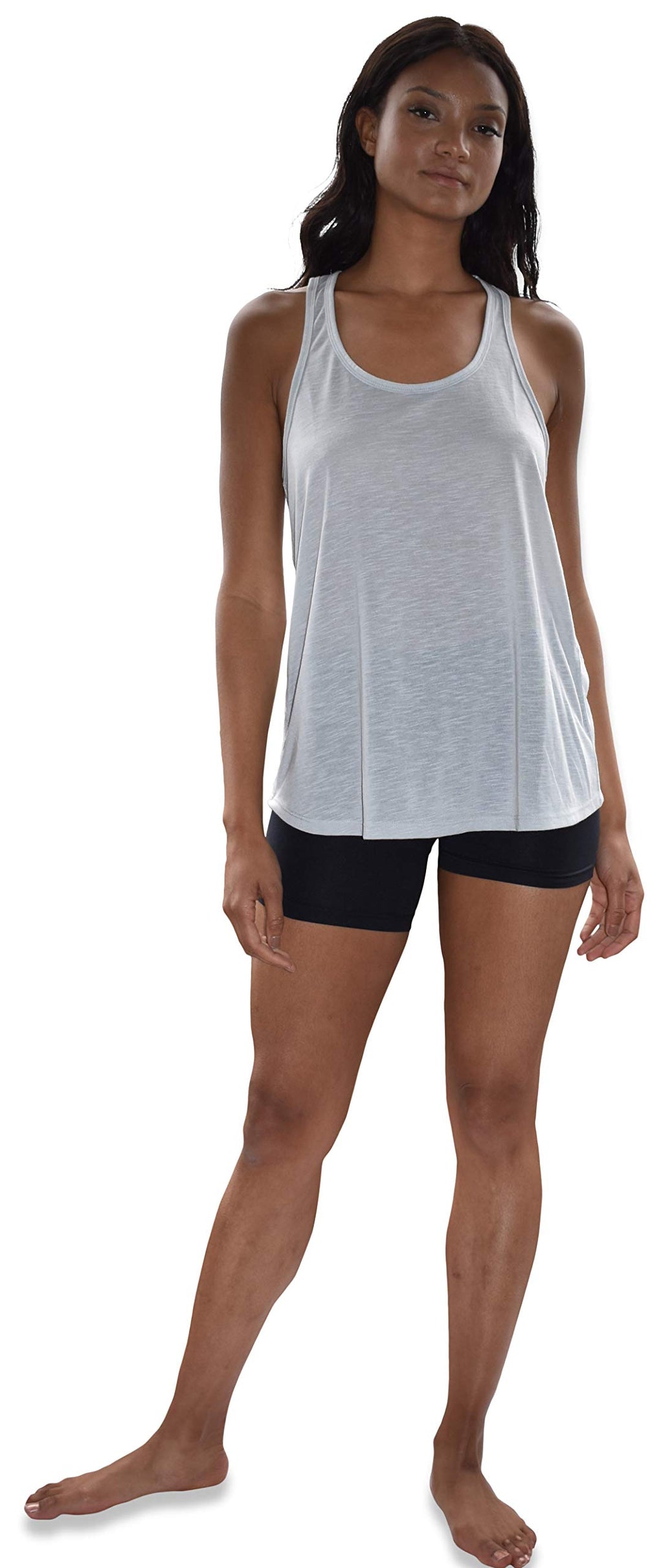 Sexy Basics Women's Everyday Flowy Burnout Slub Racer Back Tanks | Active Workout Tops | Multi Packs & Colors