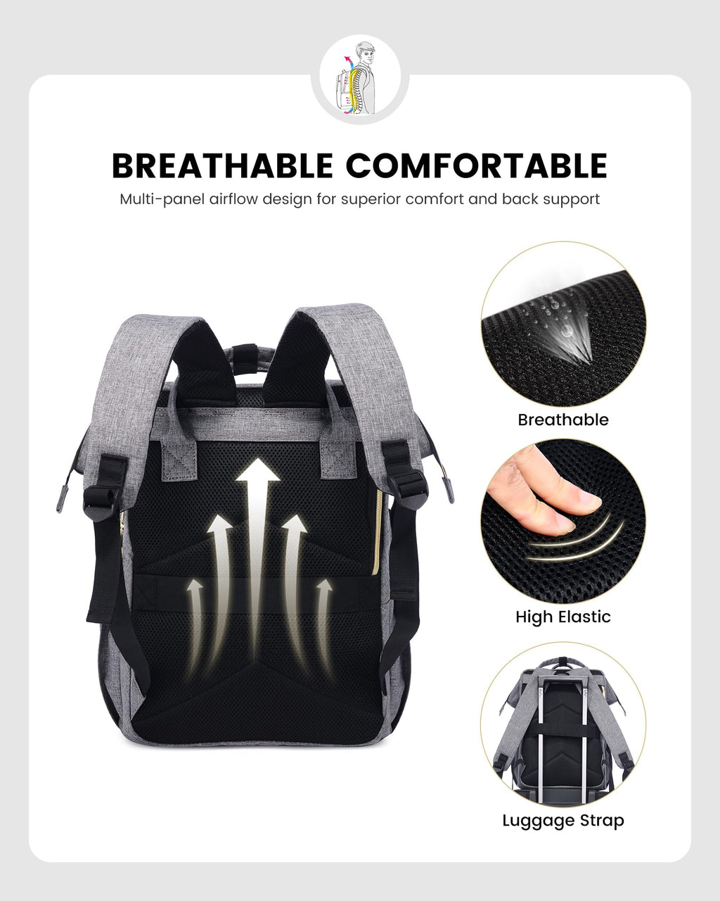 LOVEVOOK Laptop Backpack for Women with Giant Tumbler Holder Pocket, 15.6 Inch Work Daypack for Teacher Nurse, Computer College Bookbag Purse, Waterproof Travel Back Pack with USB Charging Port