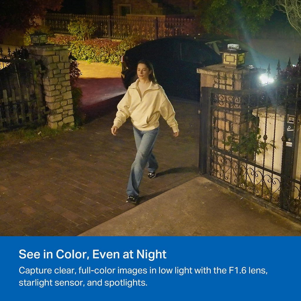 Tapo by TP-Link Wireless Outdoor Security Camera, 1080P, Up to 180 Days Battery Life, Free Person Detection, SD/Cloud Storage, Spotlight Color Night Vision, Alarm, No Hub Needed, Black, C403