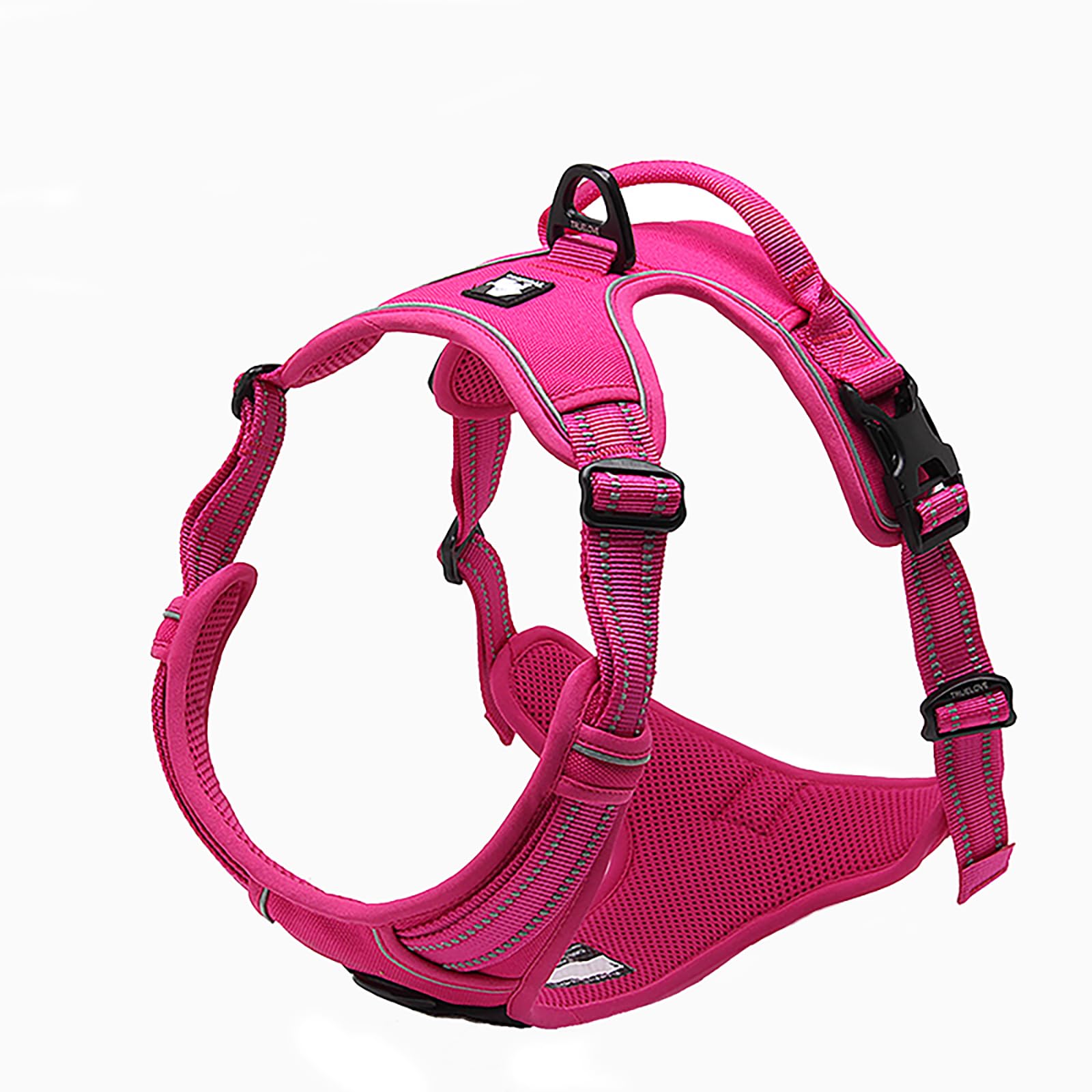 TRUE LOVE Adjustable No-Pull Dog Harness Reflective Pup Vest Harnesses Comfortable Control Brilliant Colors TLH5651(Black,XS)