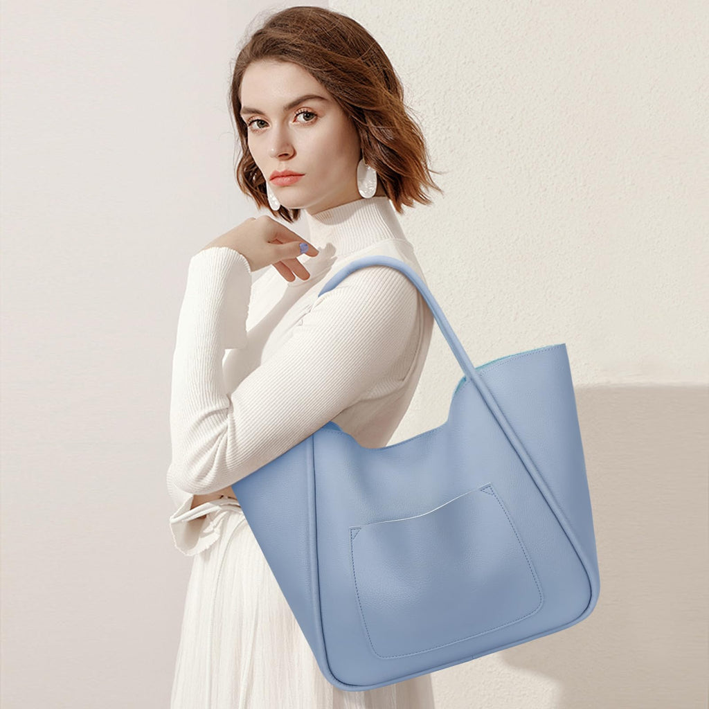 KKXIU Tote Bag for Women Vegan Leather Shoulder Purse Large Capacity Travel Bag