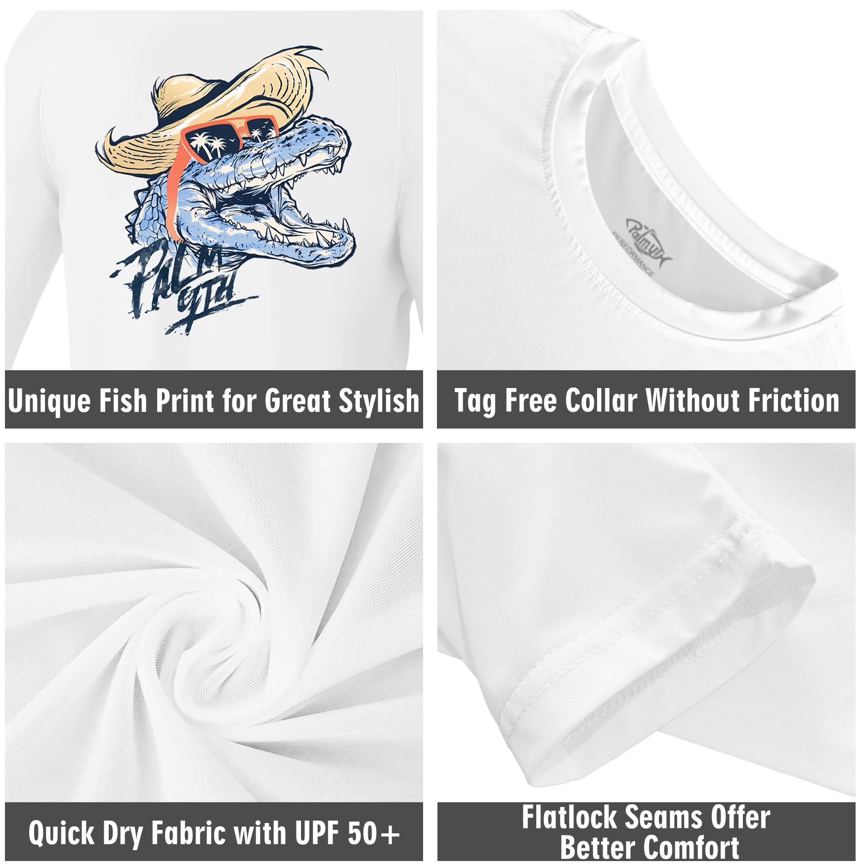 Palmyth Boys Fishing Shirt Youth Long Sleeve T-Shirt UPF 50+ Sun Protection
