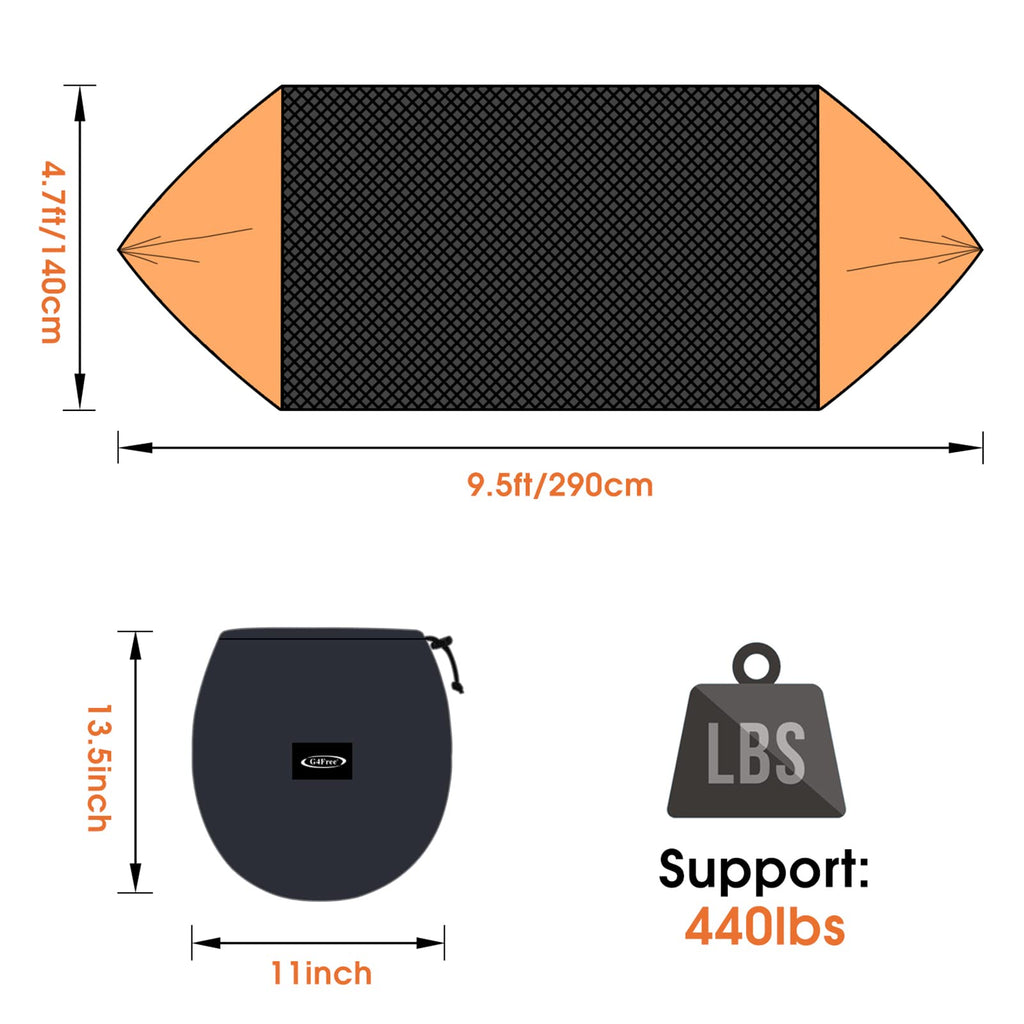 G4Free Large Camping Hammock with Mosquito Net and Rain Fly- 2 Person Portable Hammock with Bug Net and Tent Tarp for Outdoor Hiking Camping Backpacking Travel