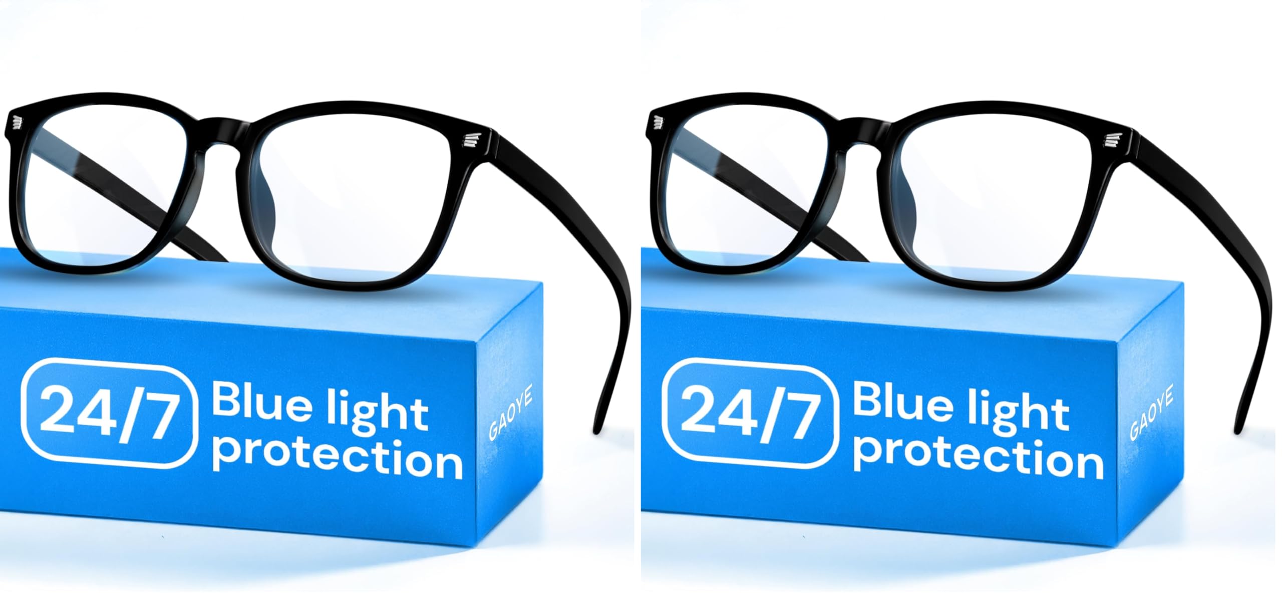 Gaoye Transparent, Clear Blue Light Glasses for Computer & Gaming - Anti UV Ray Lenses, Scratch-Resistant & Comfort Fit
