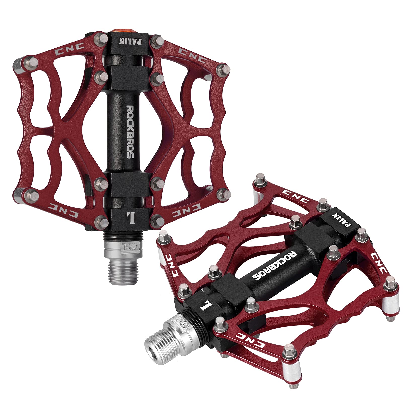 ROCKBROS Mountain Bike Pedals MTB Pedals CNC Non-Slip Lightweight Aluminum Alloy Bicycle Pedals Sealed Bearings Bicycle Platform Pedals 9/16" BMX Road Bike Pedal