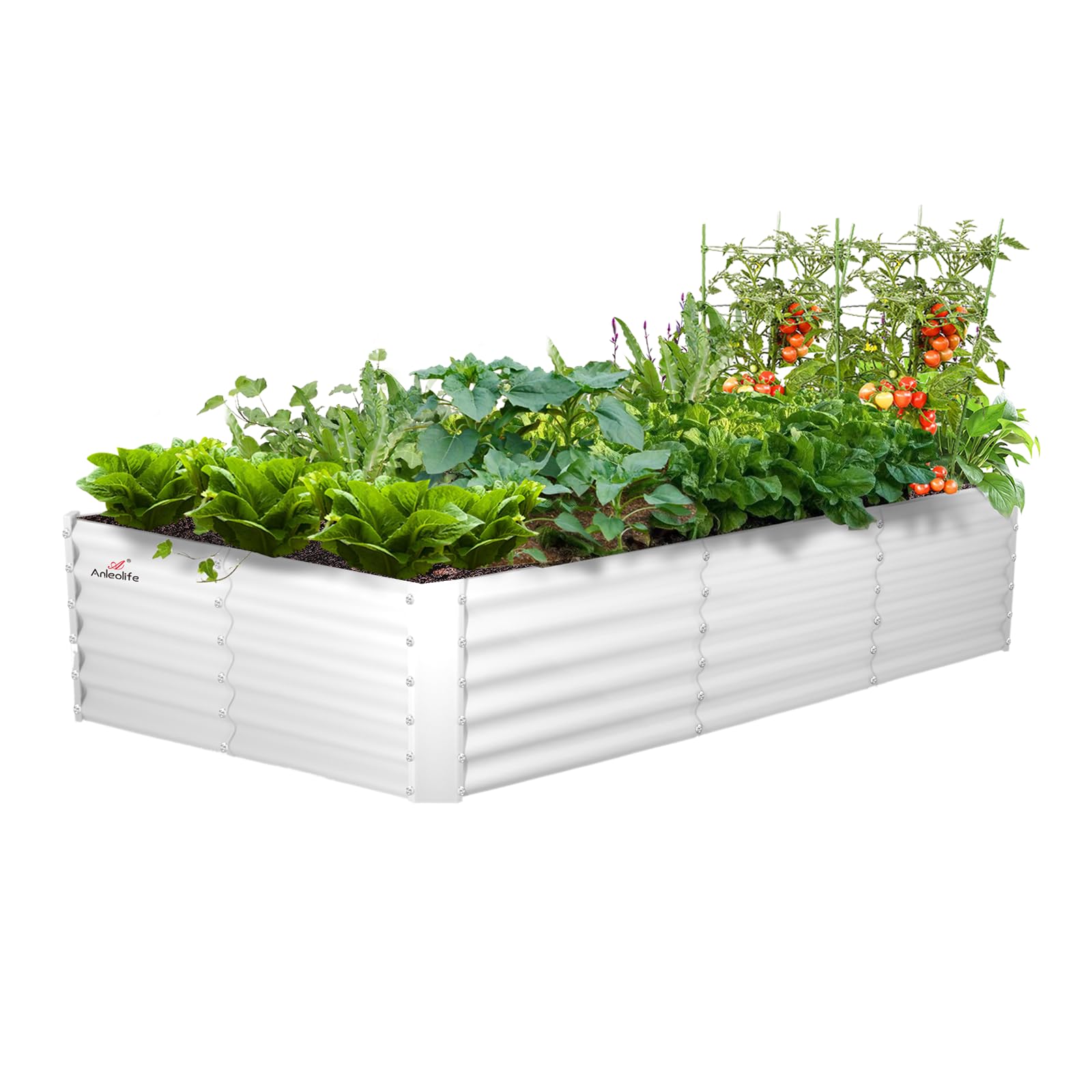 A ANLEOLIFE 2-Pack 3ft x 24” Tall Galvanized Raised Garden Beds Outdoor, Round Metal Planter Box for Planting Vegetables Flowers Herb, Anti-Rust & Easy-Setup, Quartz Grey