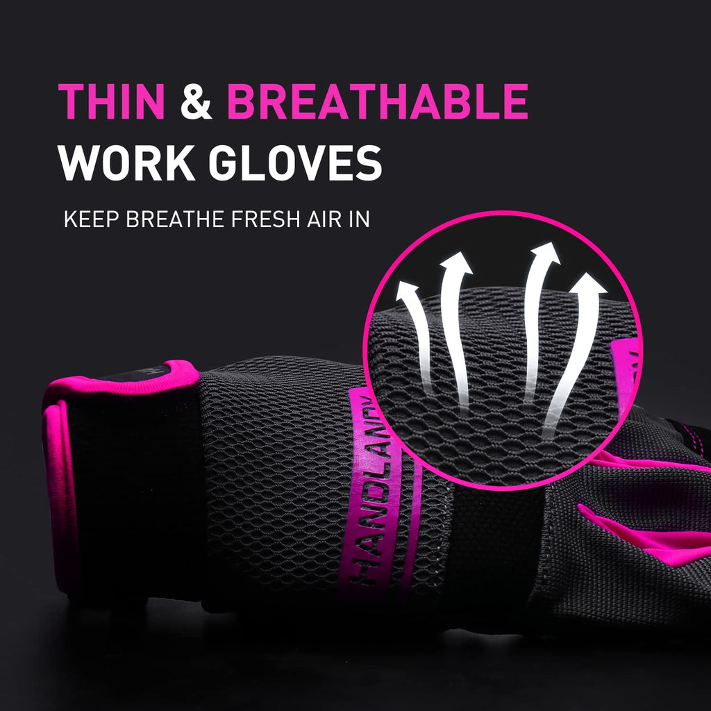AIGEVTURE Safety Work Gloves Mens & Women, Light Duty Mechanic Gloves Touch Screen, Gardening Work Gloves with Grip,High Dexterity