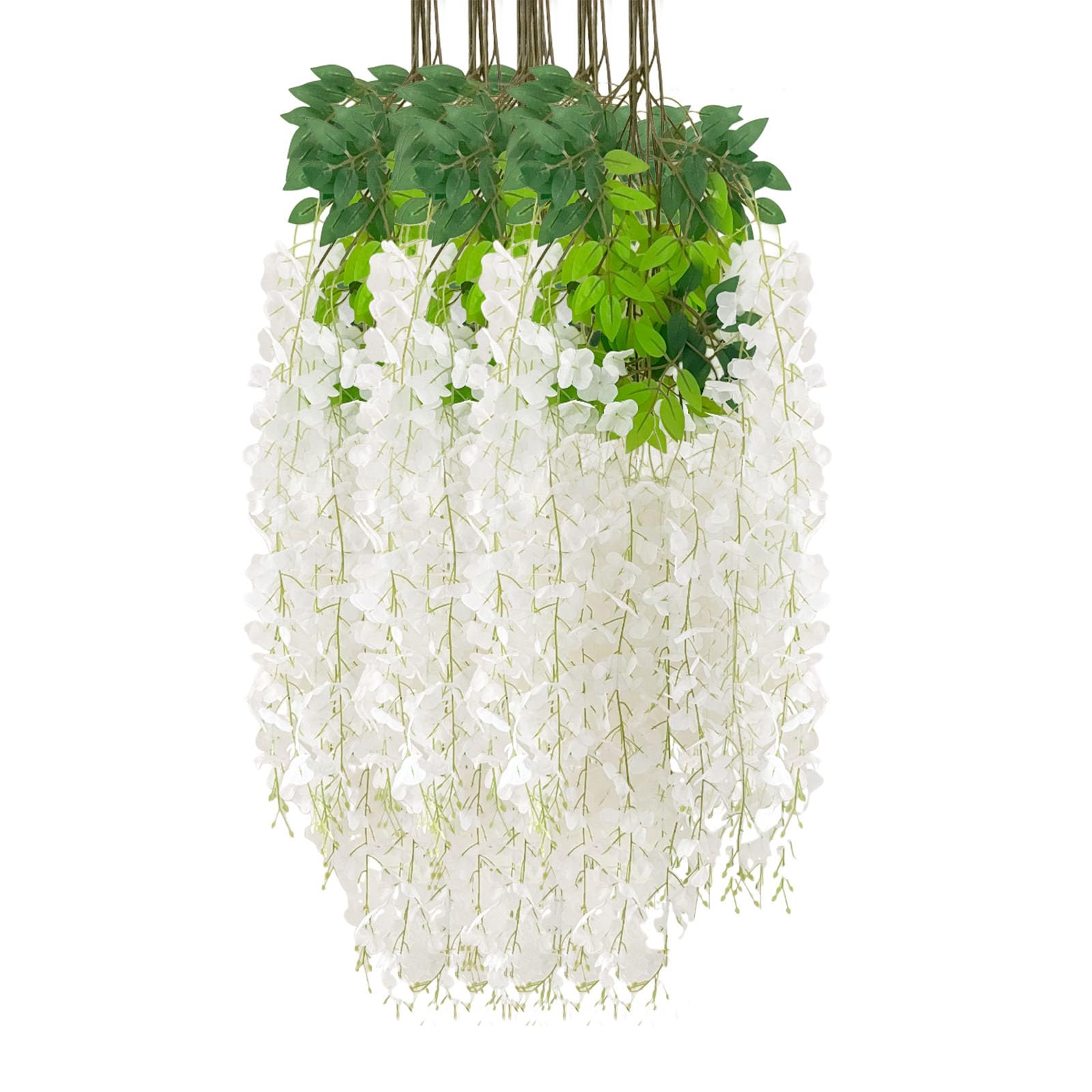 5 Pack Pink Wisteria Hanging Flowers Garland, 3.77 Feet Artificial Flower Vines, Fake Wisteria, Artificial Vines Hanging Garland for Backdrop Outdoor Yard Garden Decor