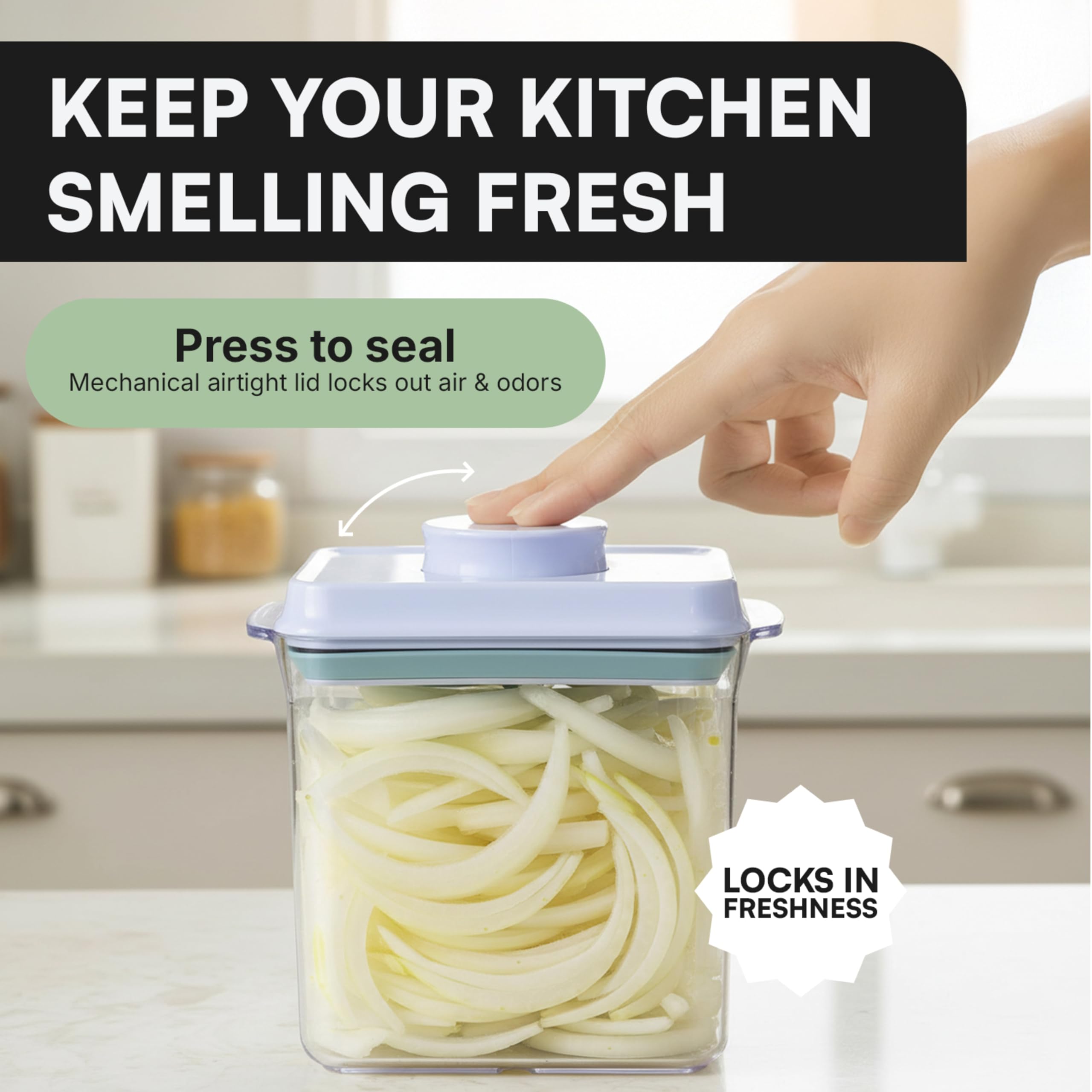 Bop Top Airtight Food Storage Containers with Lid 13.5 Cups / 108 oz | Kitchen Canister Sets | Air Tight Pantry Container | Pop Top Dry Food Storage Containers for Snacks, Sugar, Flour, Baking, Pasta