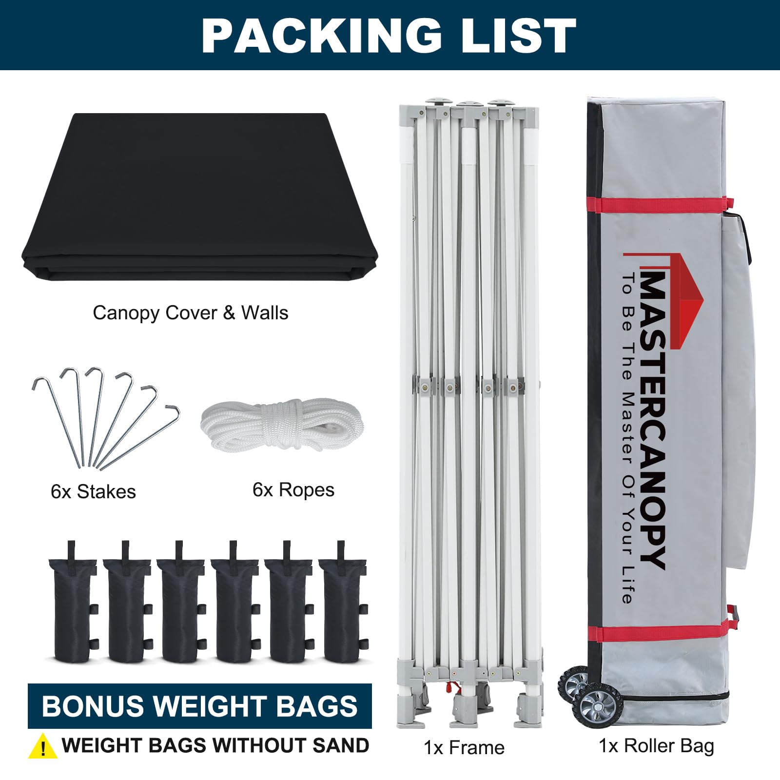 MASTERCANOPY 10x10 Premium Heavy Duty Pop Up Commercial Instant Canopy with Sidewalls(10x10 Blue)