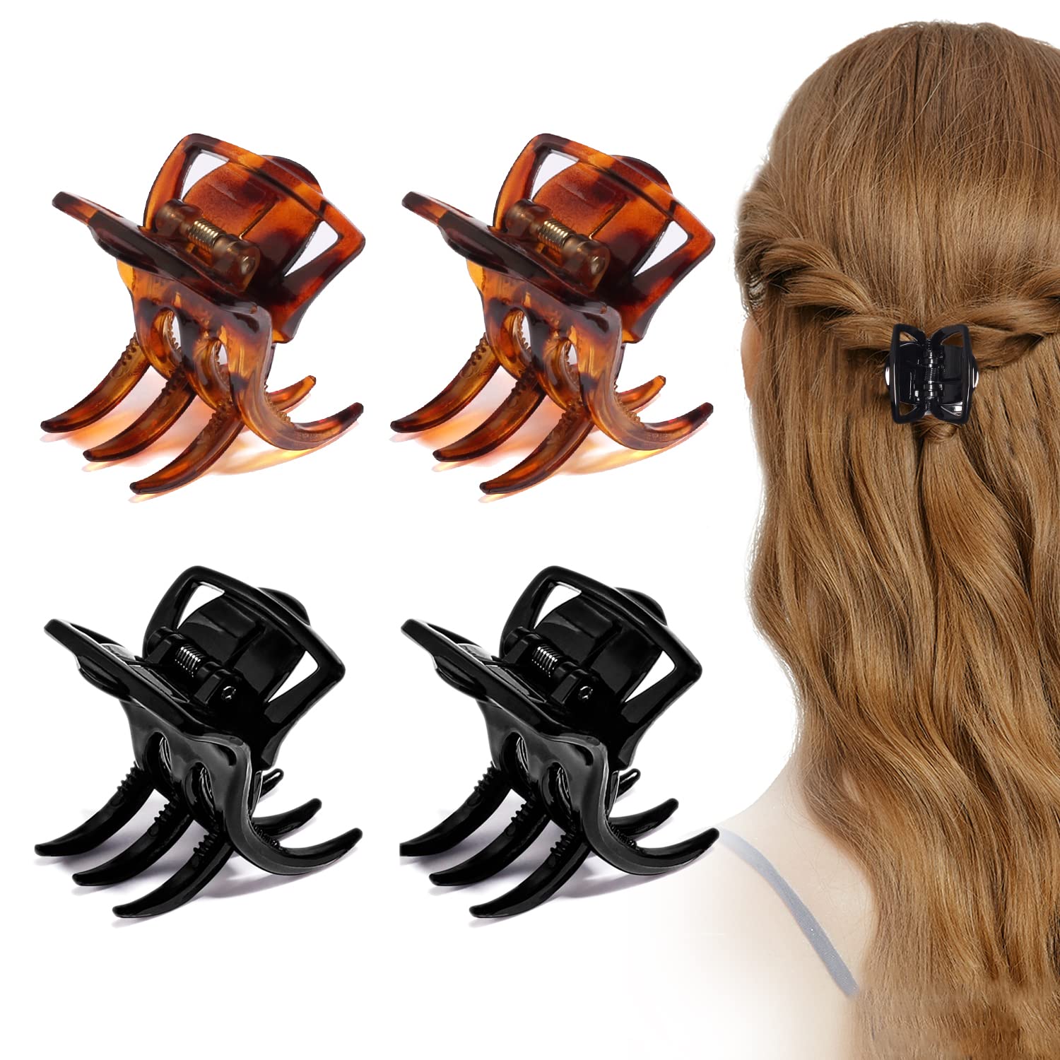 6 Pieces Morhom Jaw Clips, 1.3 Inch Hair Claw Clips for Thick or Medium Hair