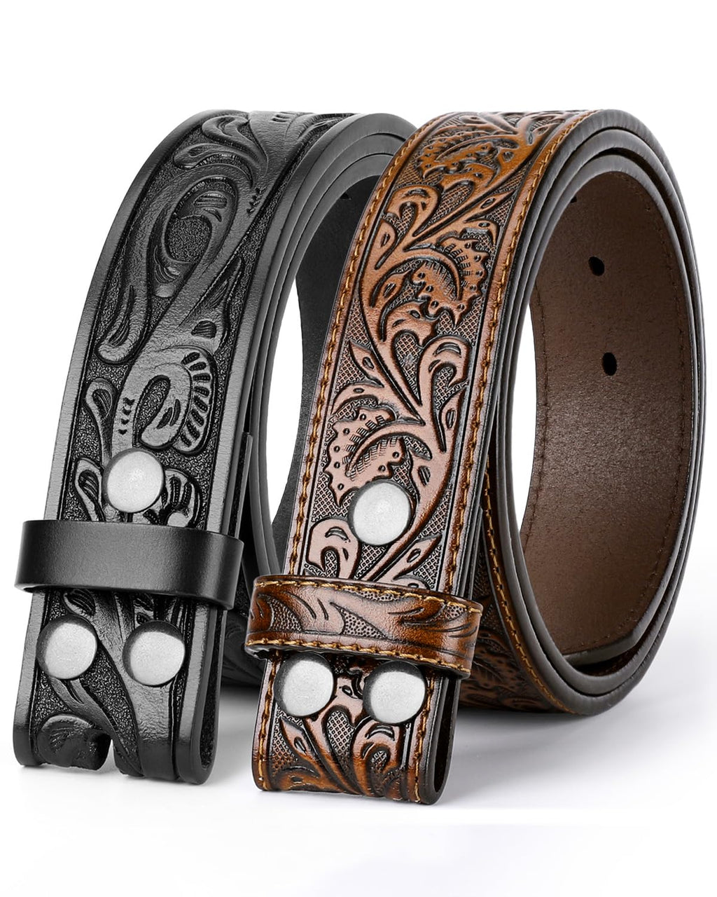 BELTROAD Western Leather Belt Strap for Men Women Cowboy Cowgirl Leather Mens Belts for Jeans Birthday Christmas Belt Gifts