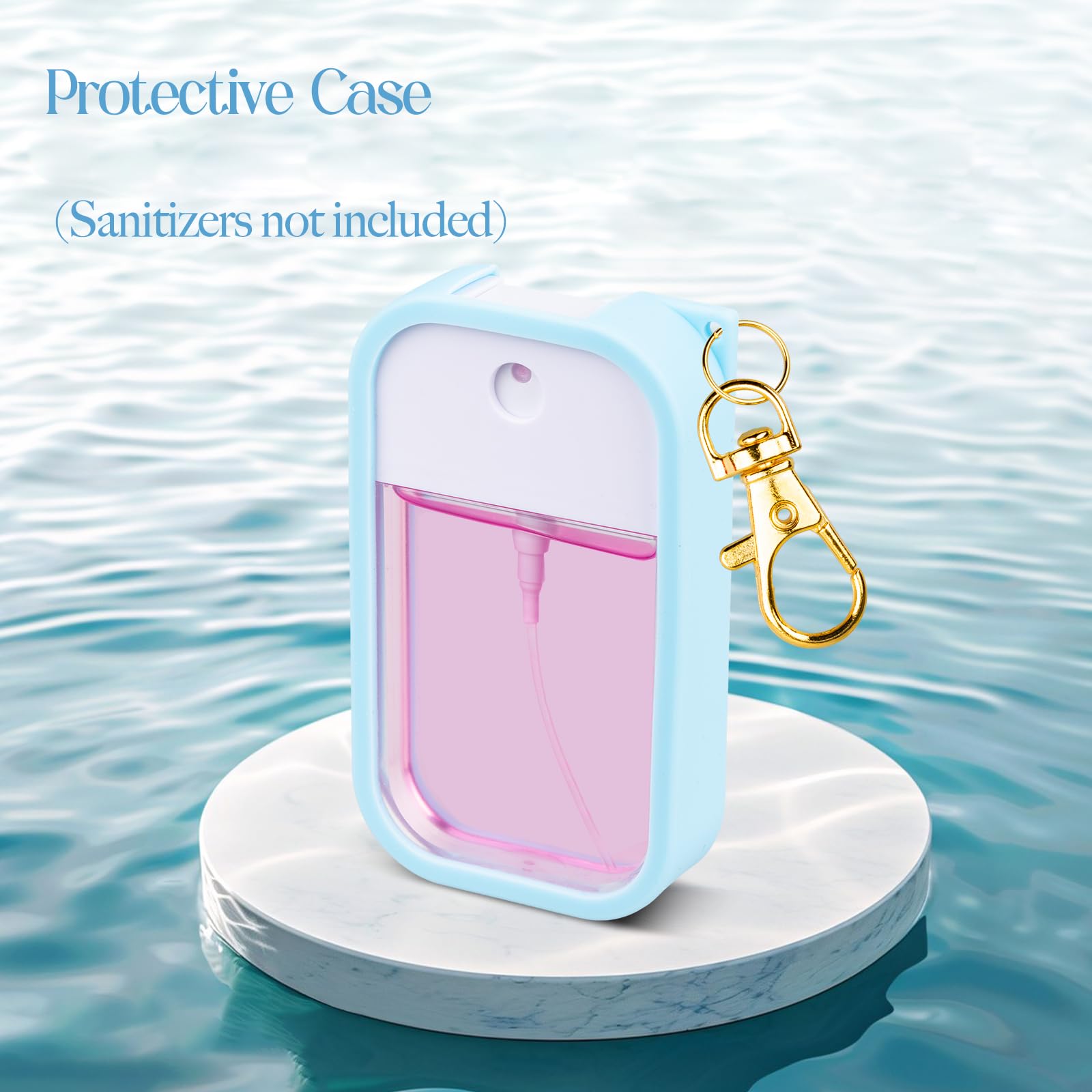 VANEST Silicone Case Compatible with Touchland Hand Sanitizer Spray, Protective Case with Keychain for Spray 1 fl oz