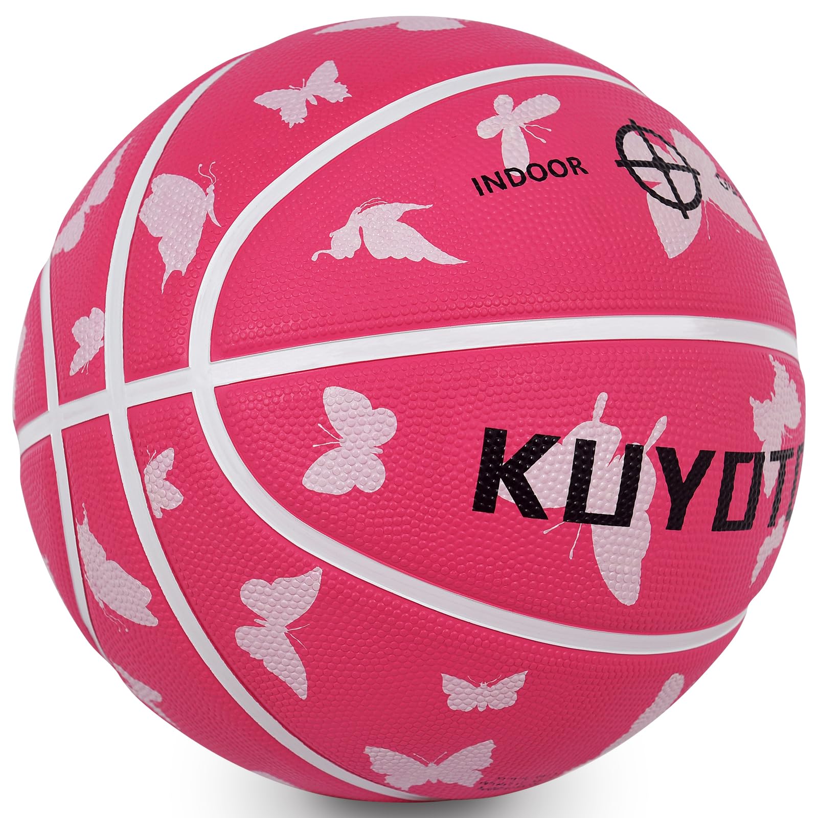 KUYOTQ Kids Youth Adult Size 3/4/5/6/7 (22/25.5/27.5/28.5/29.5") Basketball Premium Rubber or Faux Leather Basketball Indoor Outdoor Basketball for Boys Girls Womens Mens Basketball Gifts (Deflated)