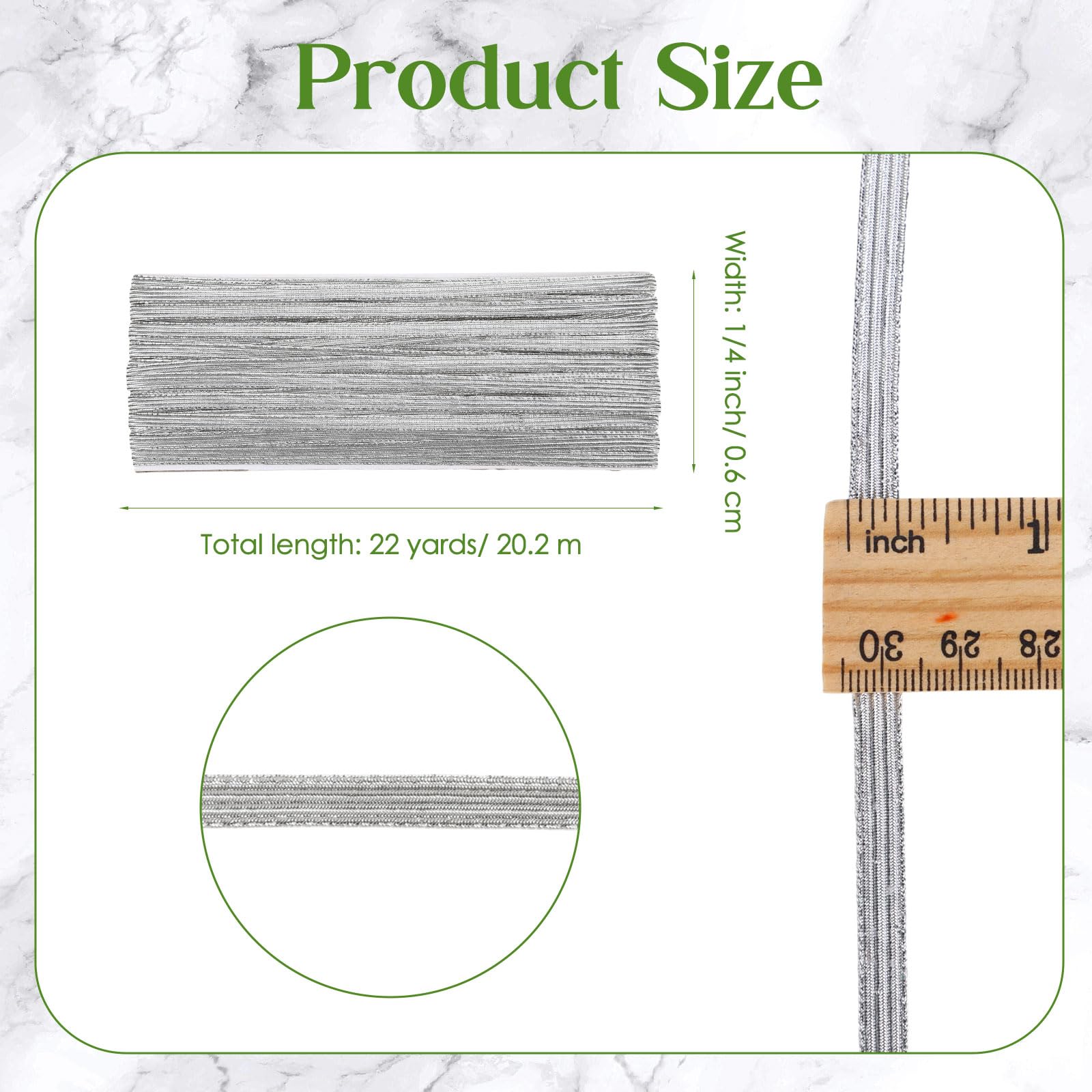 Shappy Elastic for Sewing Knit Elastic Band 1/2 Inch x 11 Yards (Beige)