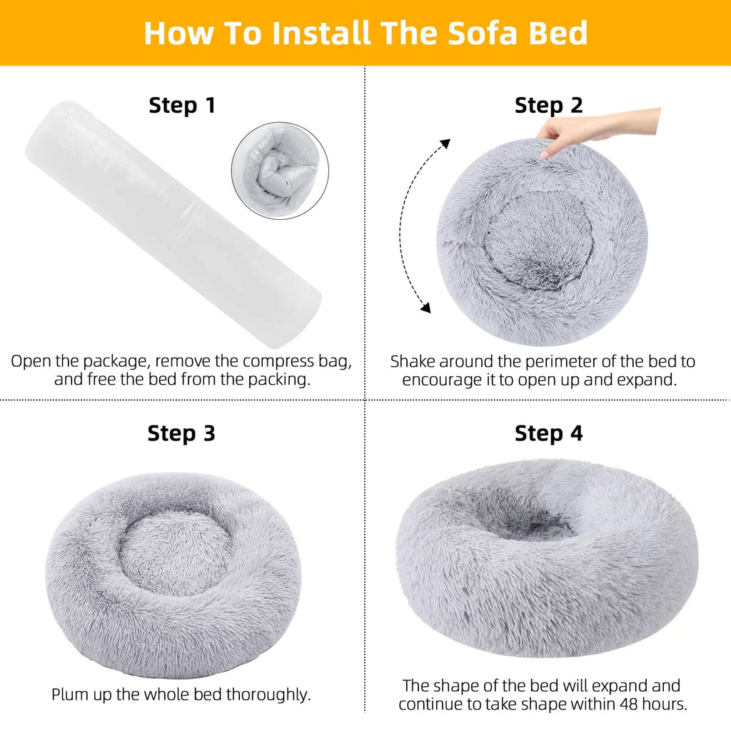 Nisrada Cat Beds for Indoor Cats,15.7 Inch Small Cats Beds, Washable-Round Pet Bed for Puppy and Kitten with Slip-Resistant Bottom