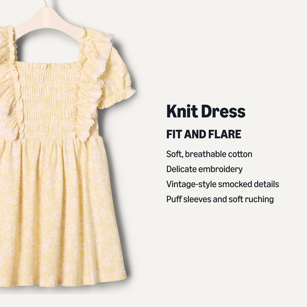 Amazon Essentials x Sofia Grainge Toddler and Baby Girls' Embroidered Knit Dress