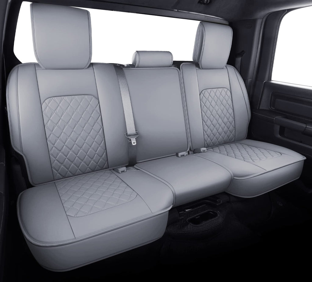 Aierxuan Dodge Ram Front Seat Covers Custom Fit 2009-2026 1500/2500/3500 Truck Pickup Crew Quad Regular Cab Heavy Duty Waterproof Leather Airbag Compatible Cushions(2 PCS Front/Black)