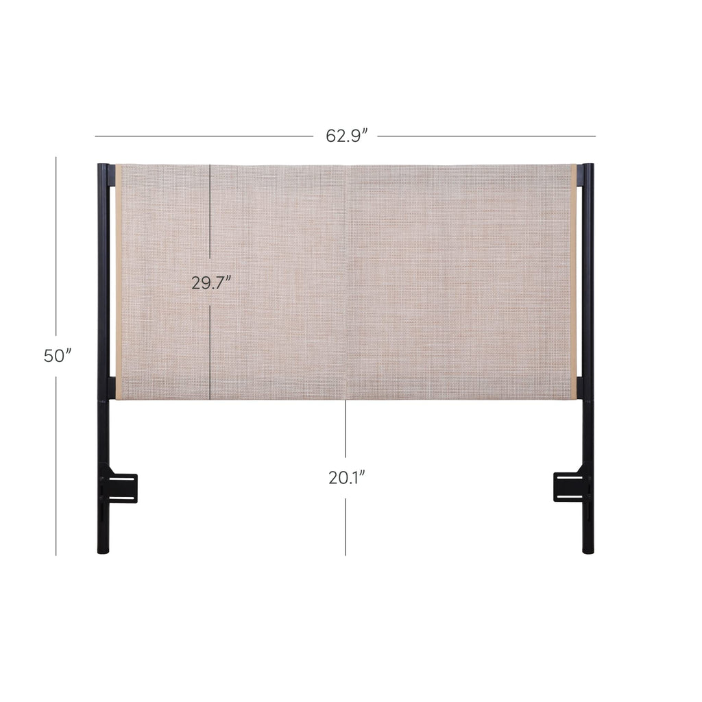 Nathan James Harlow Modern Wall Mount Hanging Headboard, Queen, Brown Faux Leather